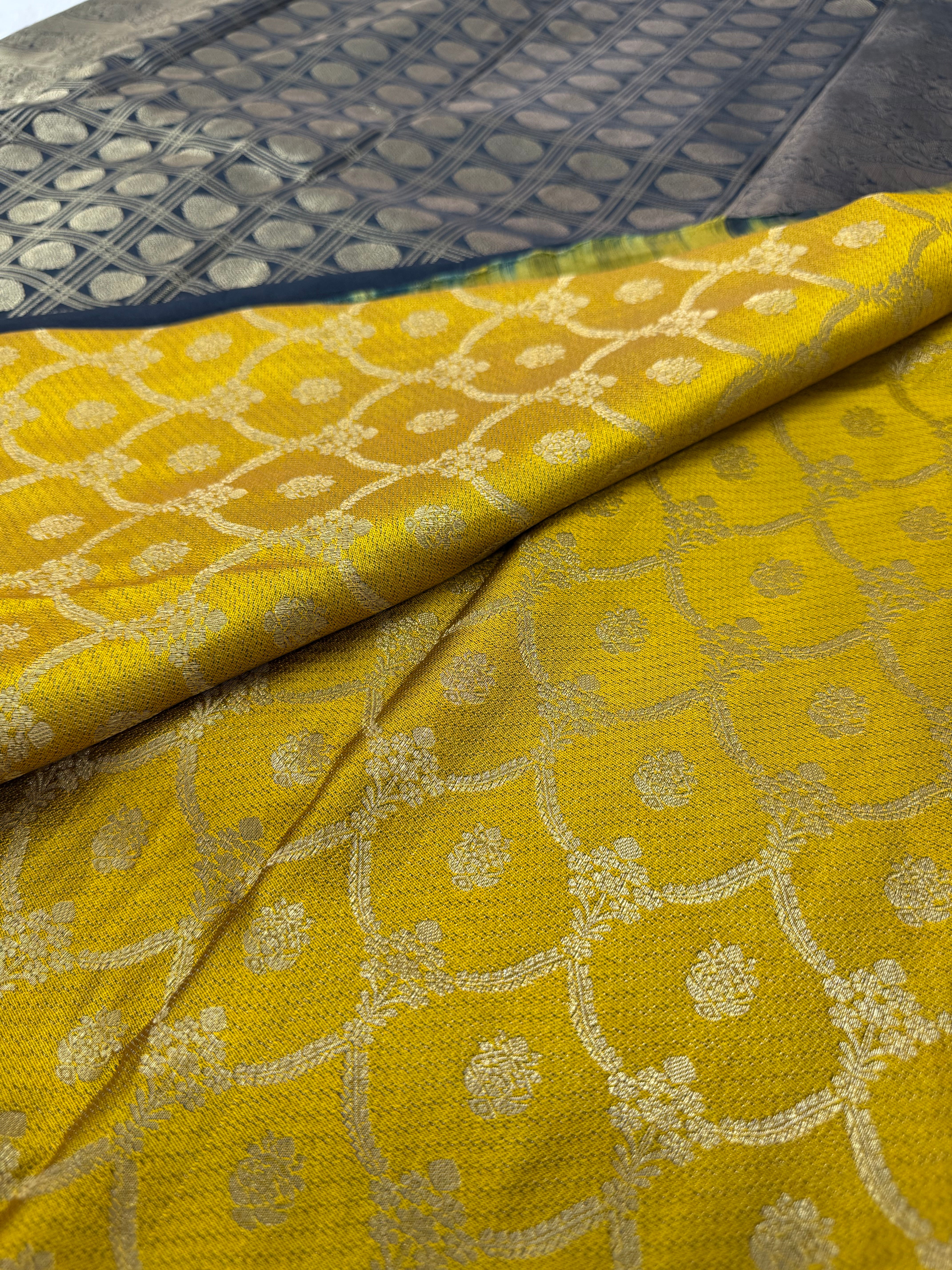 PREMIUM SEMI BROCADE SILK SAREE - GOLDEN MUSTARD