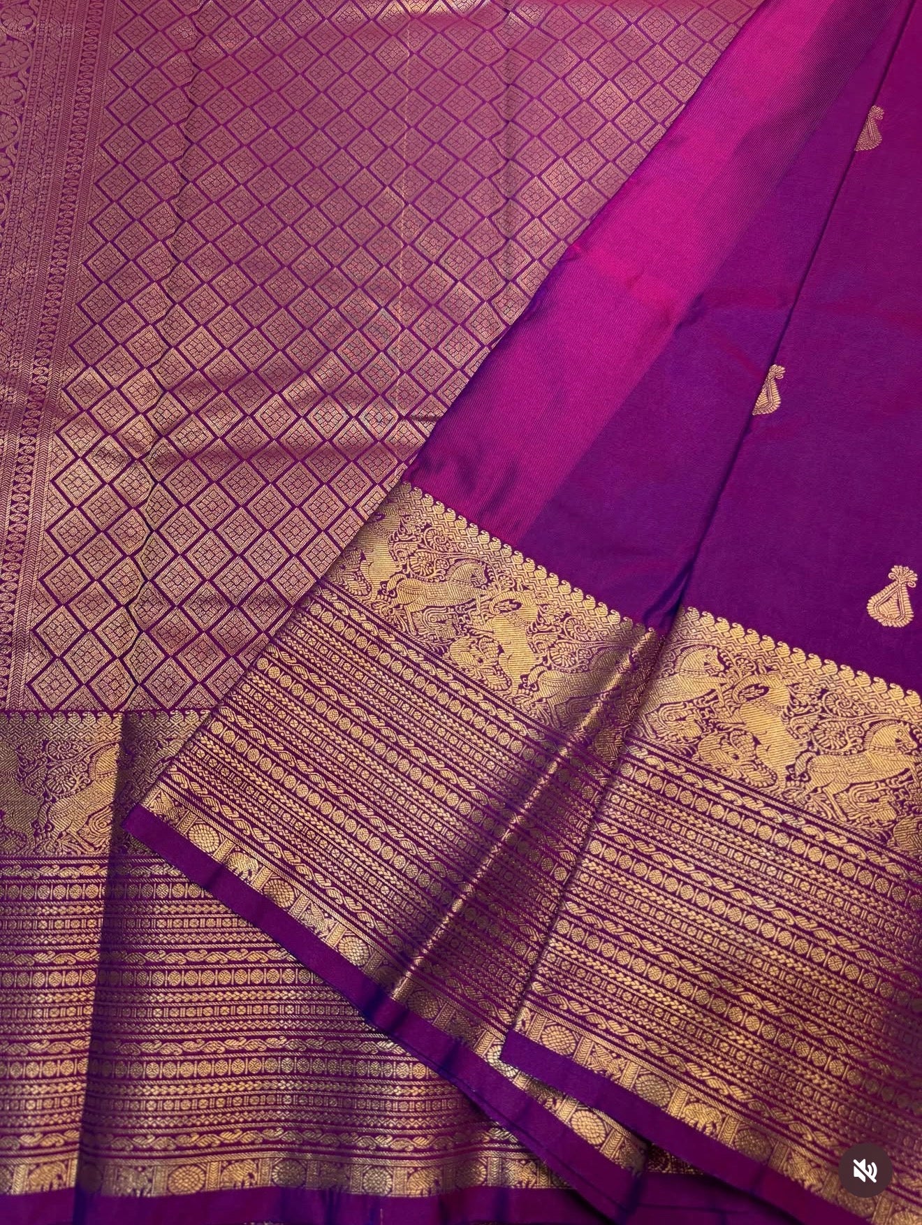 PREMIUM SEMI KANCHI SILK SAREE - LOLLIPOP VIOLET