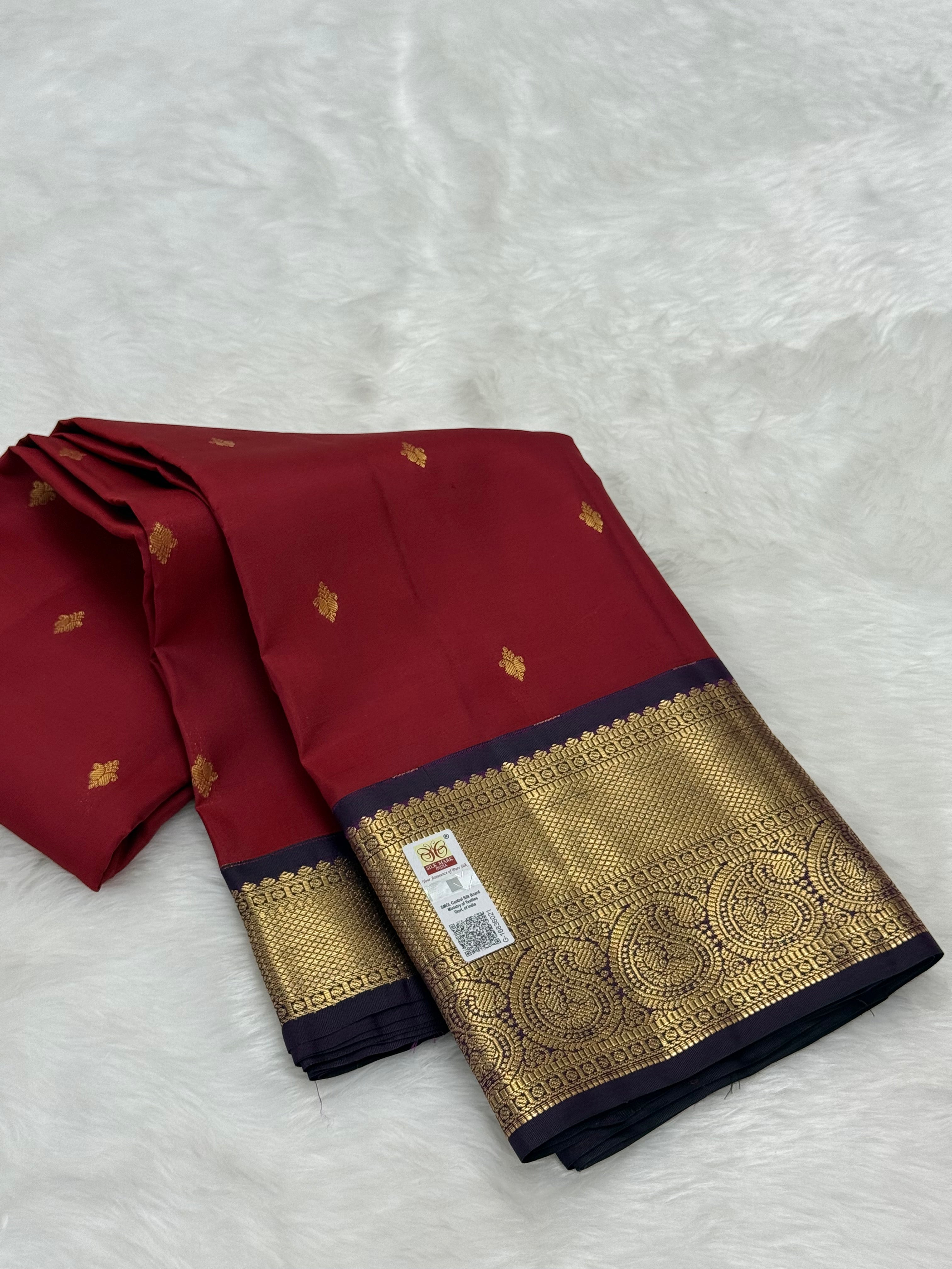KANCHIPURAM PURE SILK SAREE | SILKMARK® CERTIFIED - AESTHECTIC MAROON