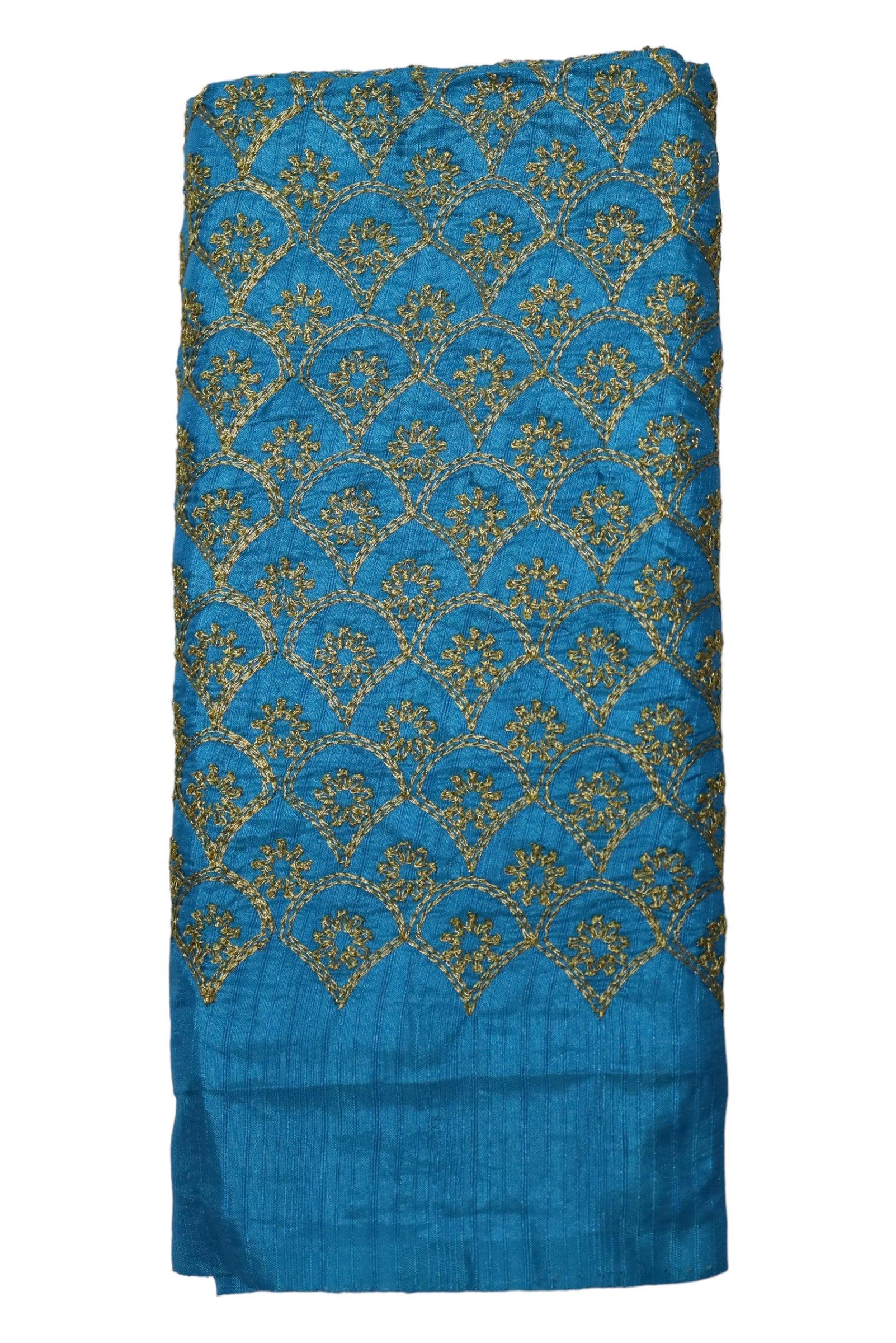 WOMENS FANCY BLOUSE PIECE(UNSTITCHED) EMBROIDERY WORK - SKYBLUE GRABO365