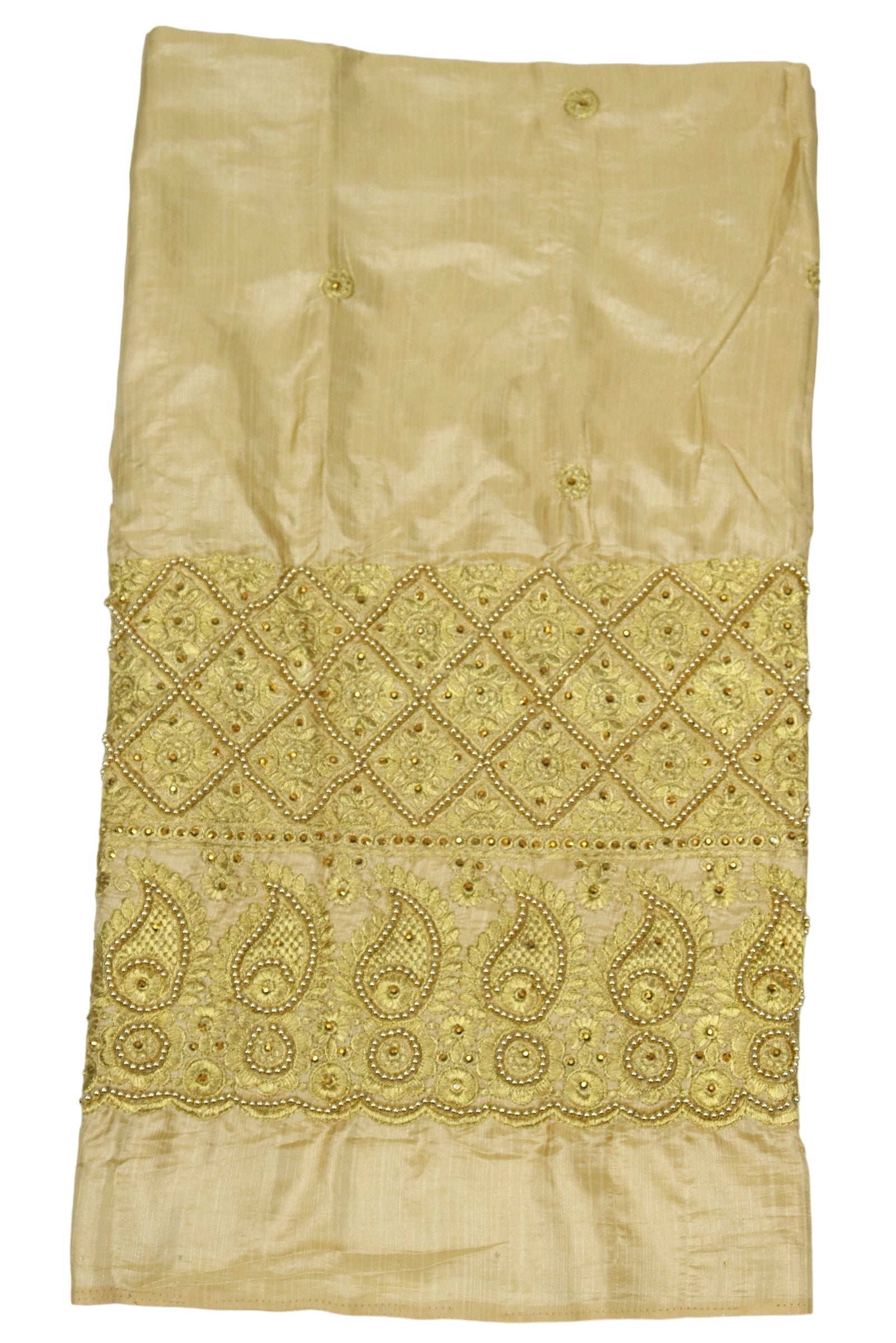 WOMENS FANCY BLOUSE PIECE(UNSTITCHED) EMBROIDERY STONE WORK - SANDAL GRABO365