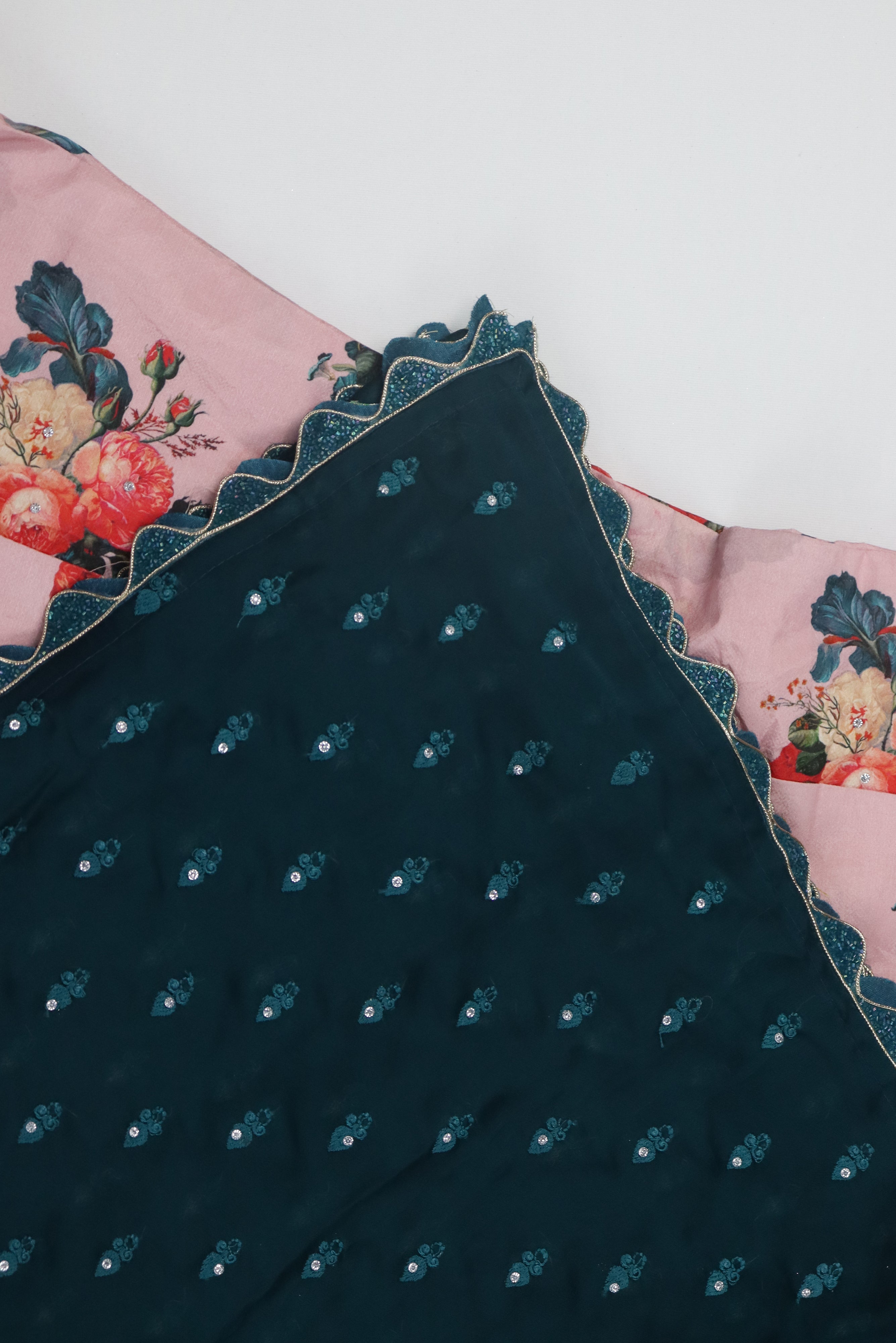 WOMEN'S BLUSH PINK SEMI STITCHED LEHENGA CHOLI WITH DUPATTA GRABO365