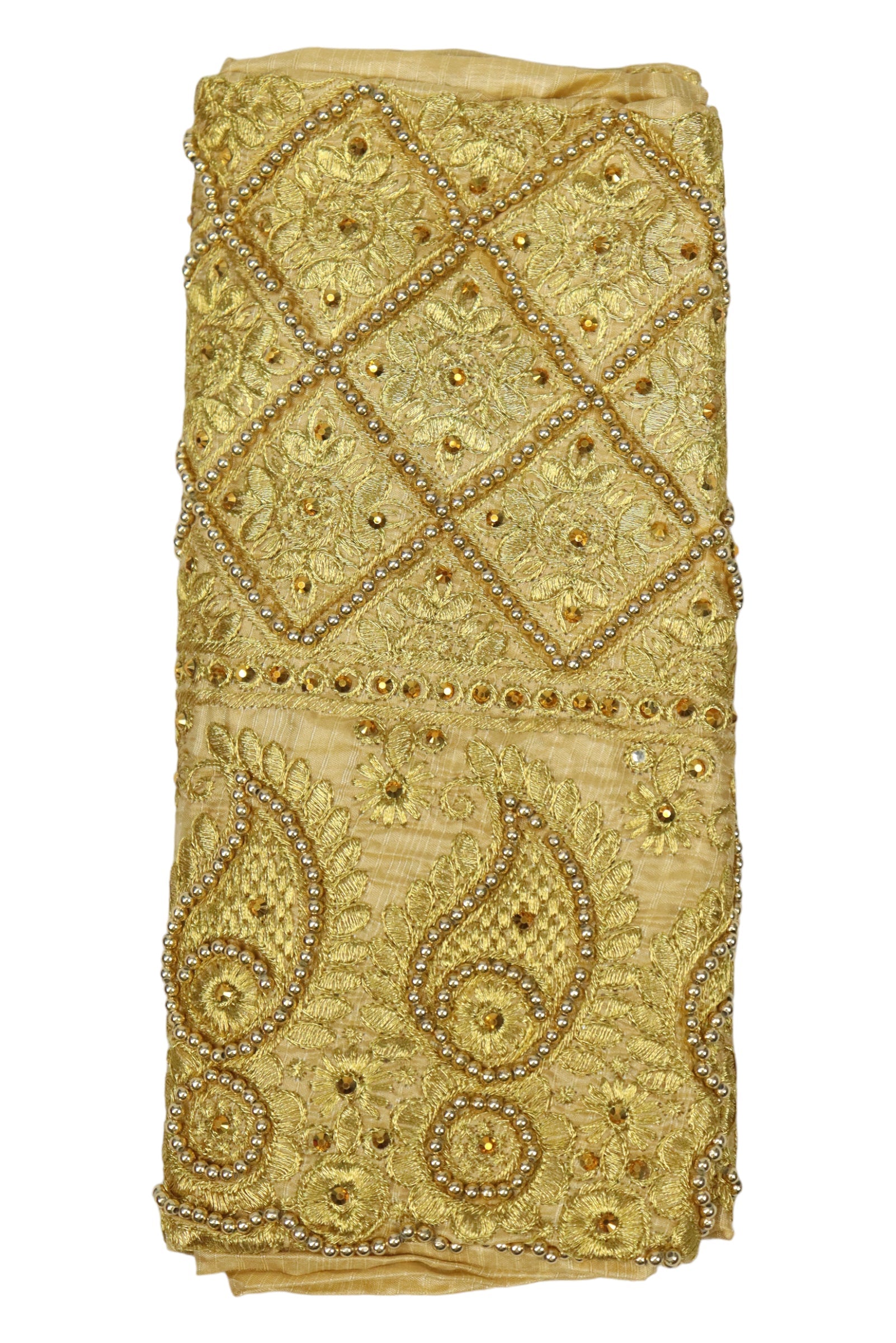 WOMENS FANCY BLOUSE PIECE(UNSTITCHED) EMBROIDERY STONE WORK - SANDAL GRABO365