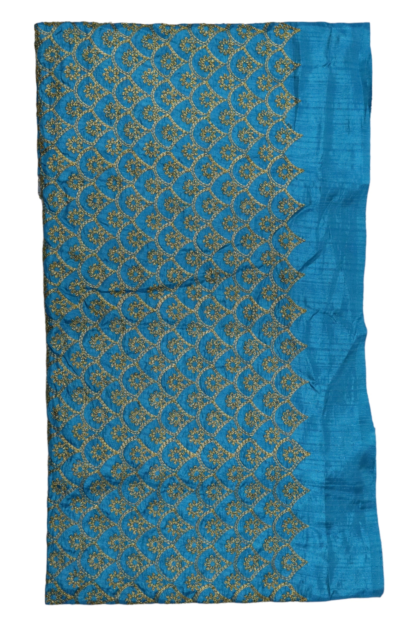WOMENS FANCY BLOUSE PIECE(UNSTITCHED) EMBROIDERY WORK - SKYBLUE GRABO365