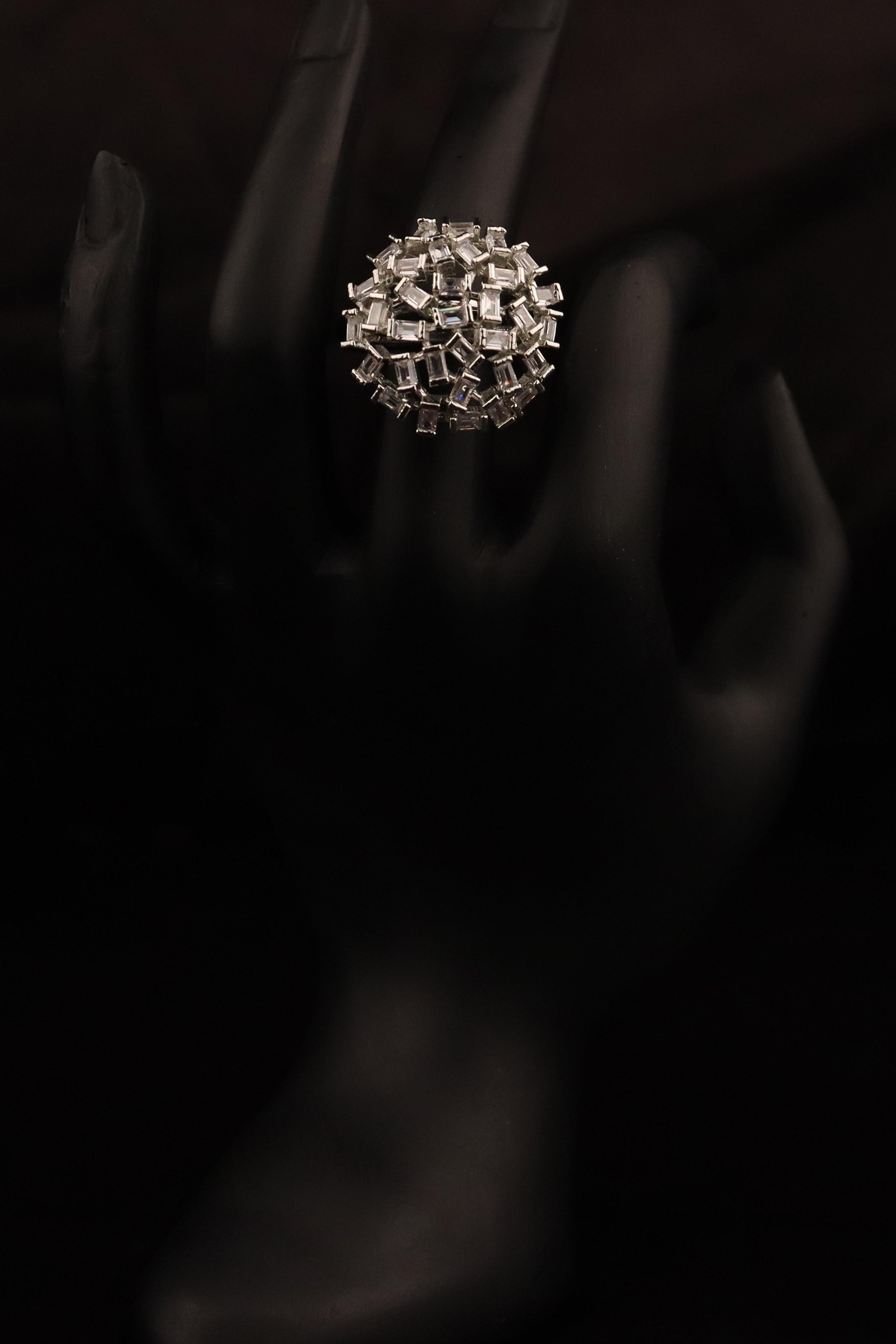 CLASSIC SILVER CZ PREMIUM FINGER RING GRABO365