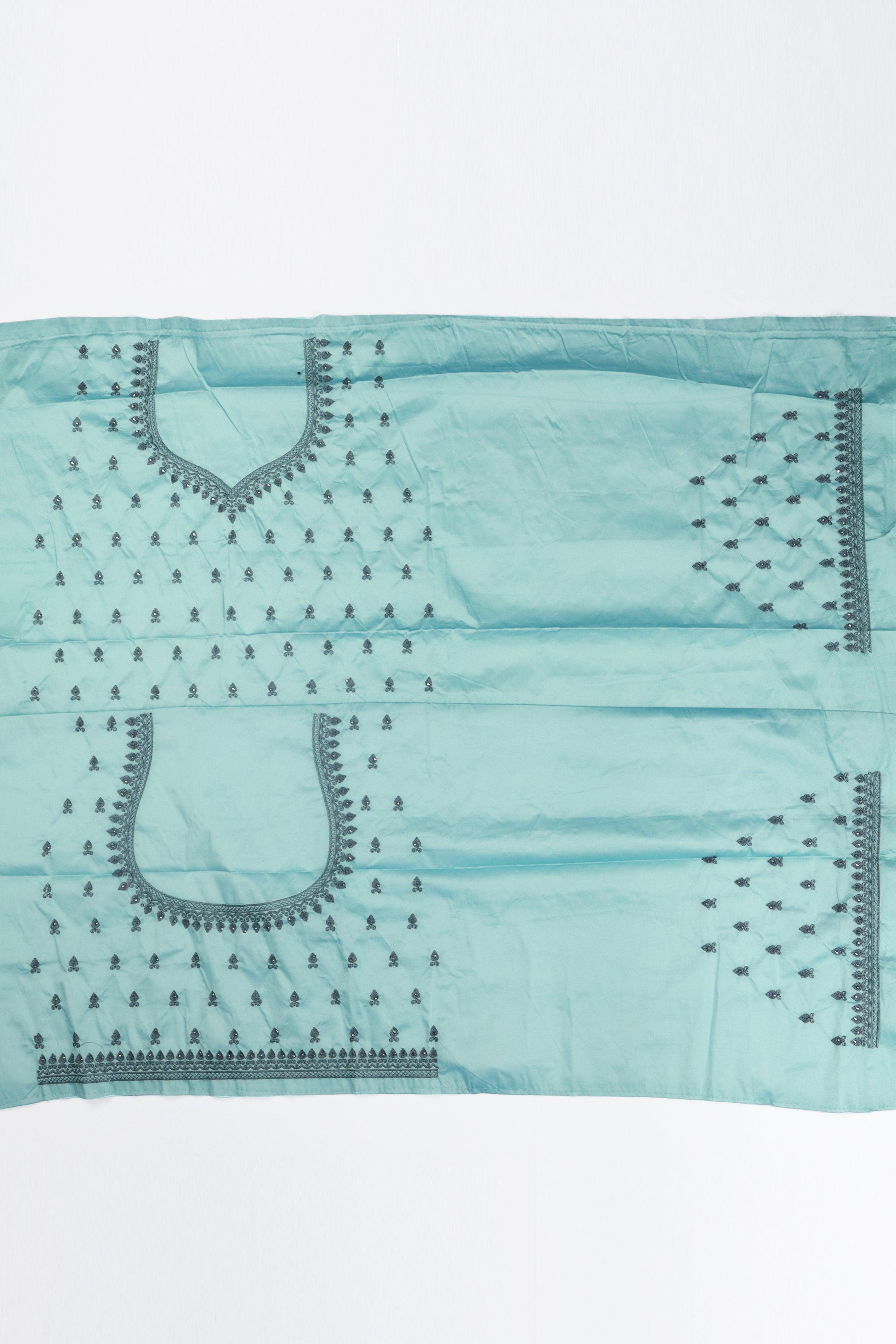 WOMEN'S TIFFANY BLUE SEMI STITCHED LEHENGA CHOLI WITH DUPATTA GRABO365