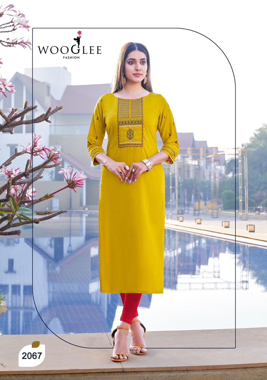 WOMEN'S DESIGNER MUSTARD YELLOW KURTIS GRABO365