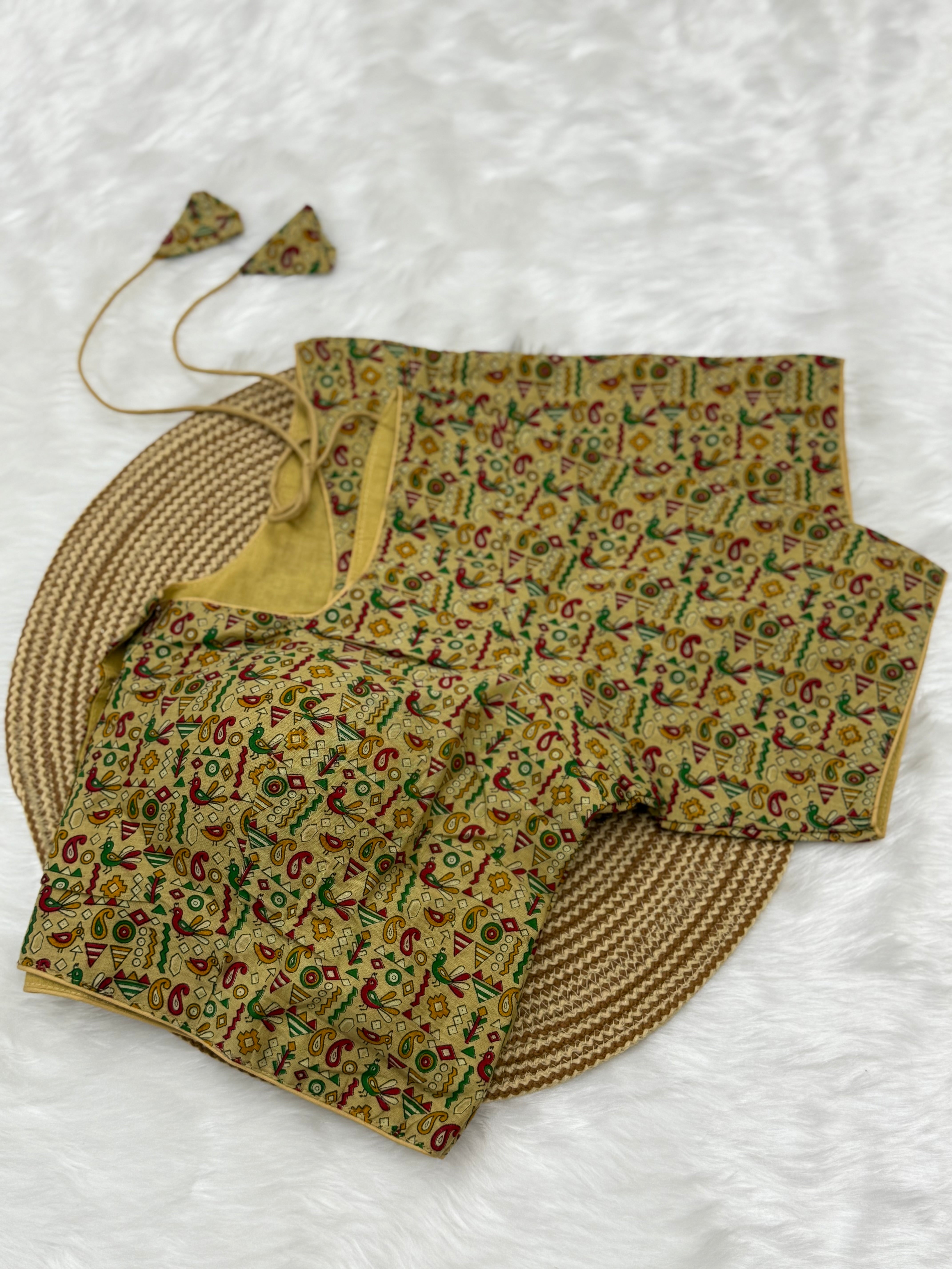 HIGH NECK COTTON READYMADE BLOUSE