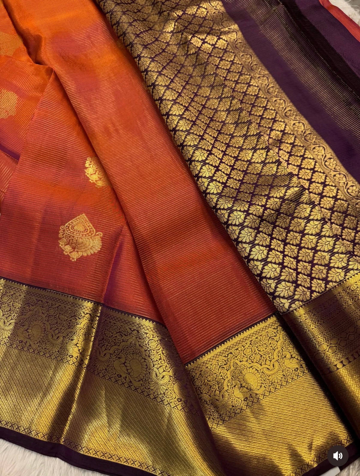 KANCHIPURAM PURE SILK SAREE | SILKMARK® CERTIFIED - BURNT ORANGE