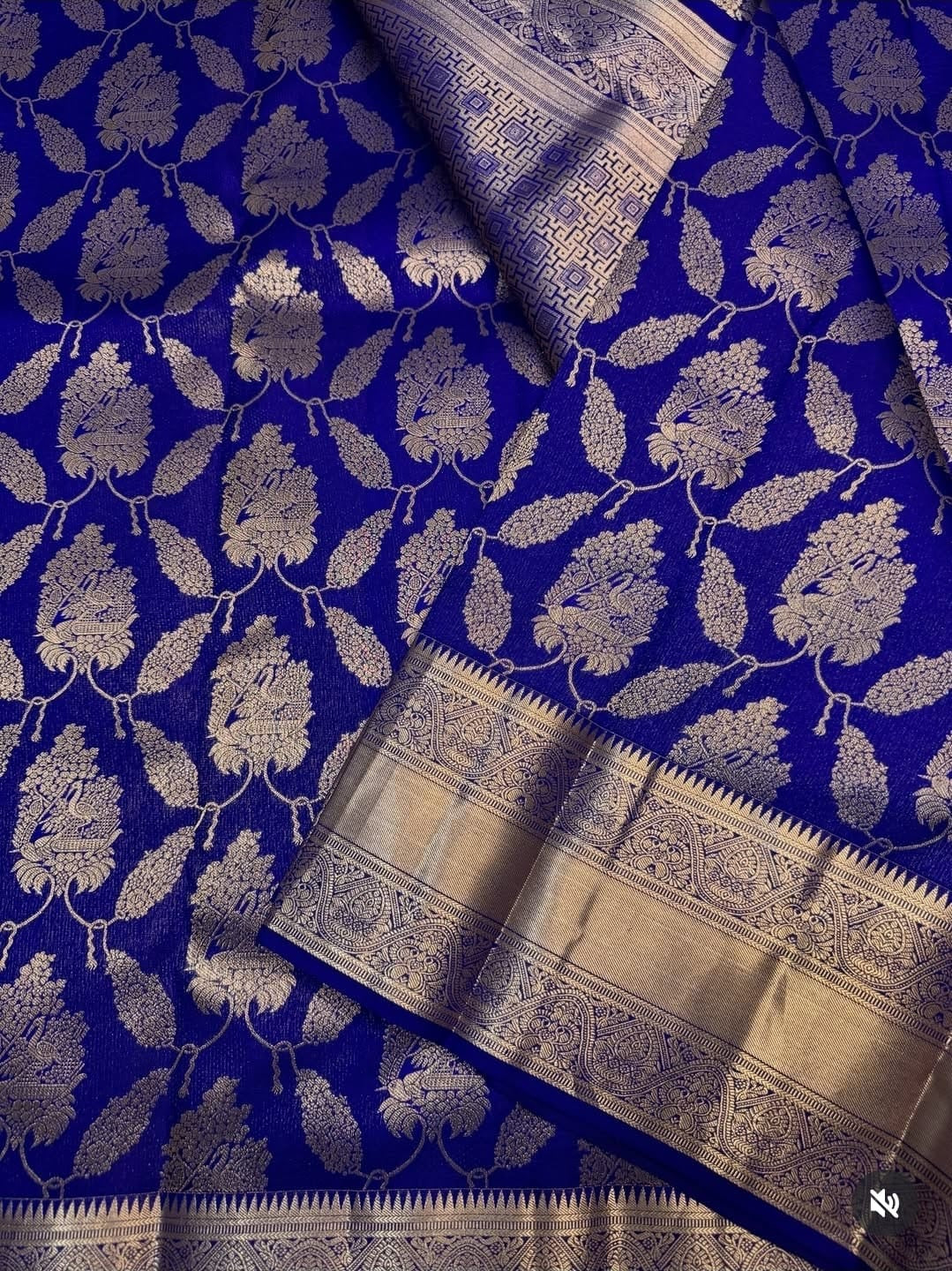 KANCHIPURAM PURE SILK SAREE | SILKMARK® CERTIFIED - ELECTRIC BLUE