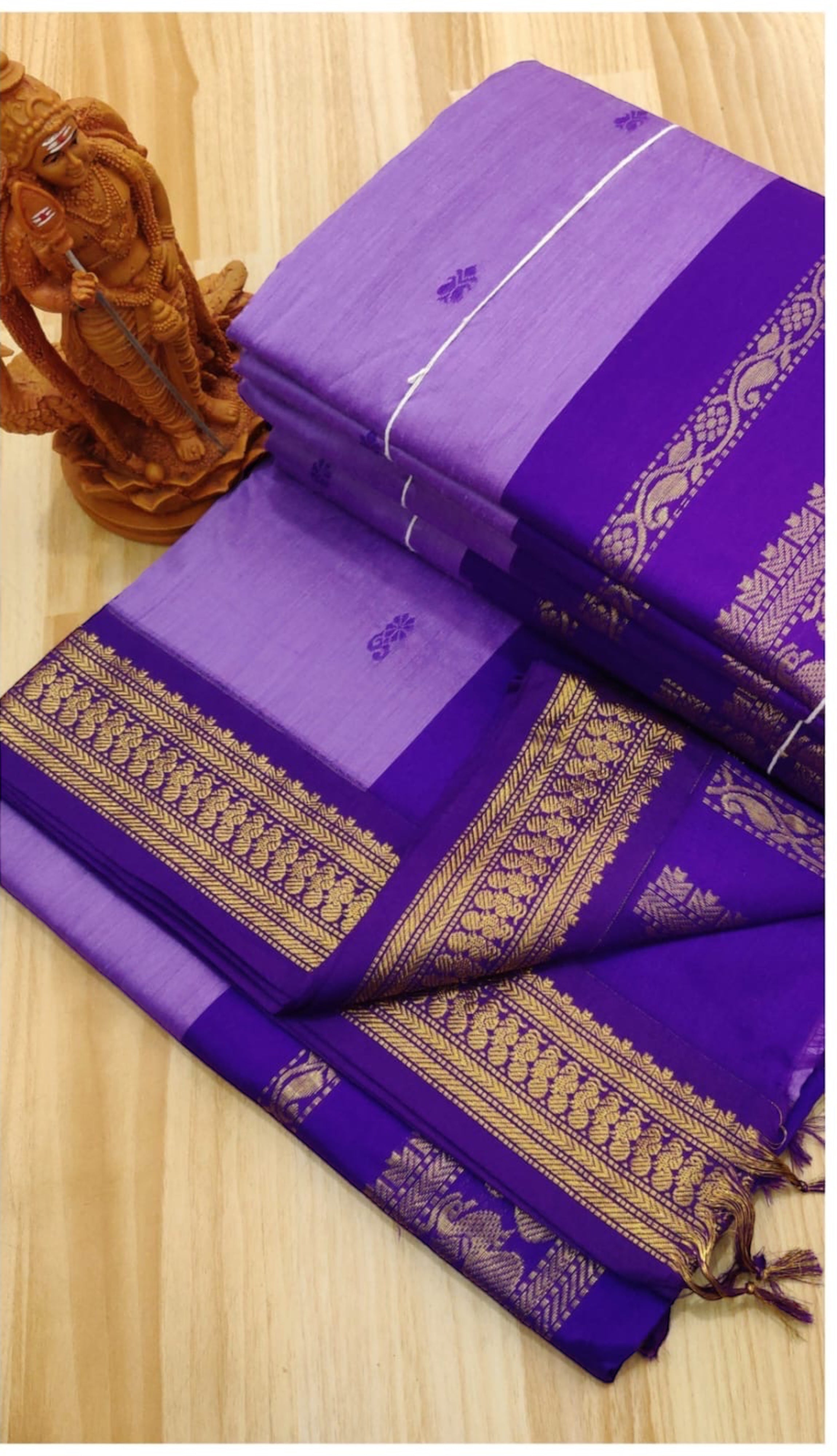 PREMIUM GADWAL/KALYANI COTTON SILK SAREES - LAVENDER