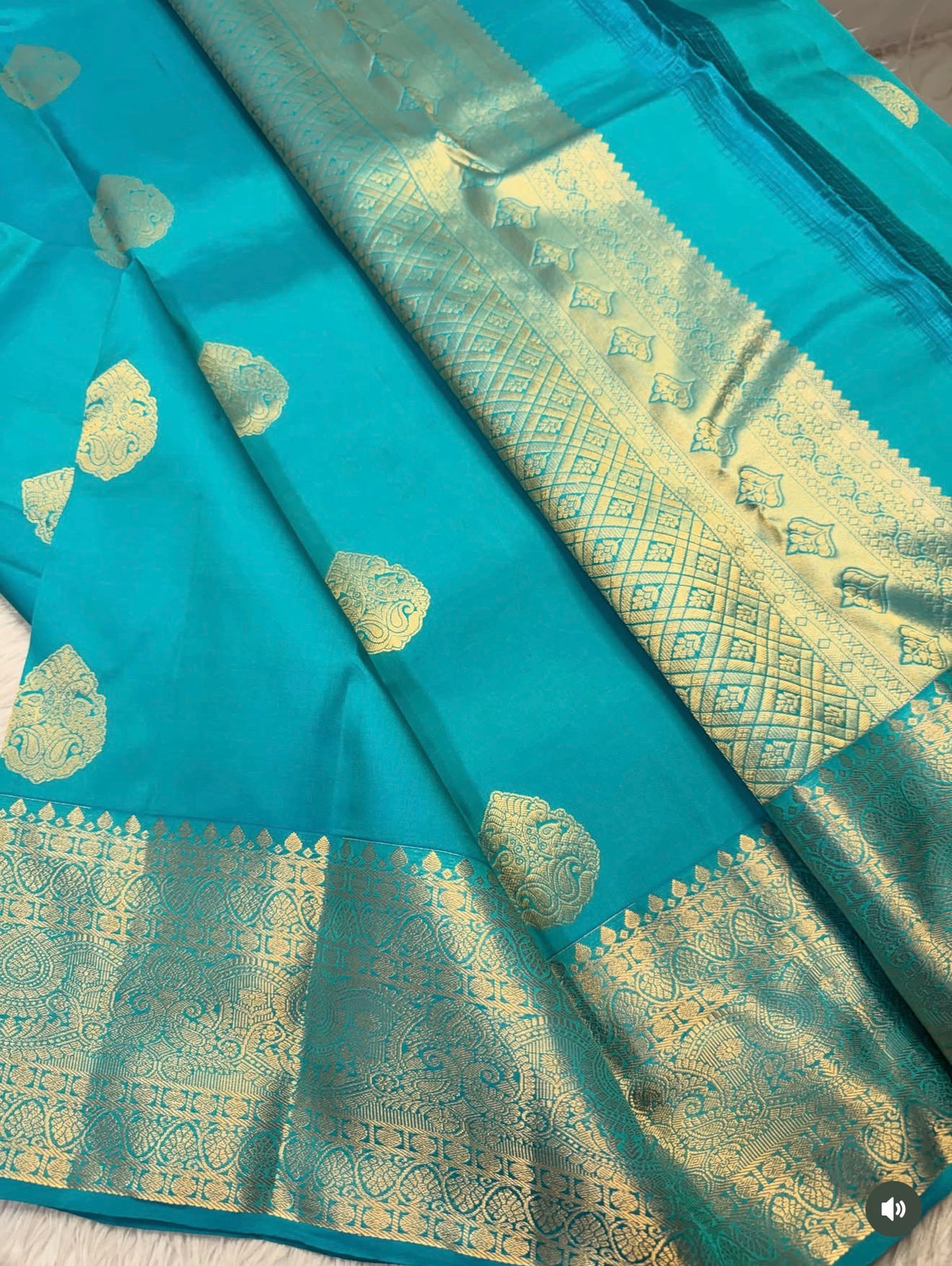 KANCHIPURAM PURE SILK SAREE | SILKMARK® CERTIFIED - TURQUOISE