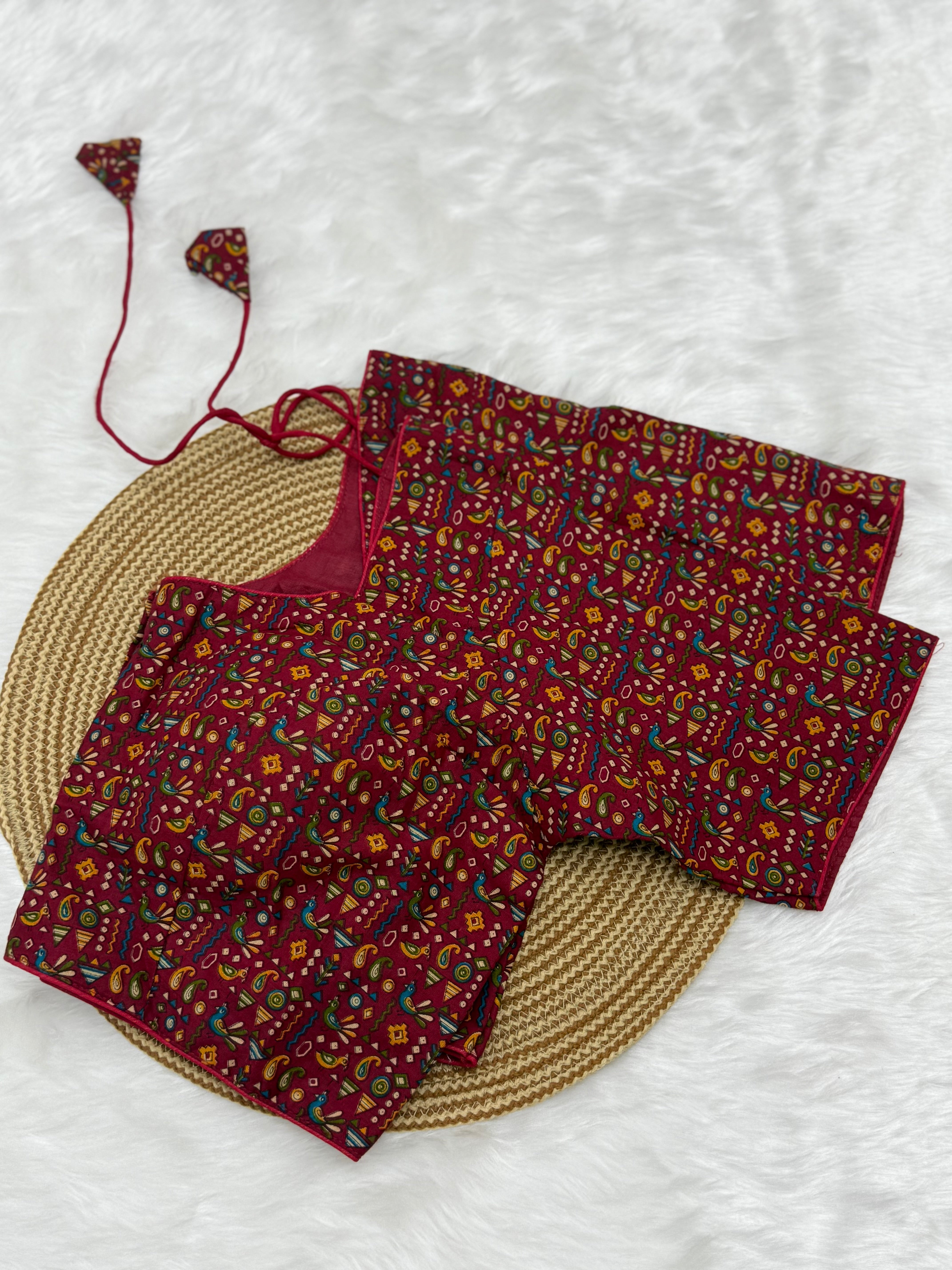 HIGH NECK COTTON READYMADE BLOUSE