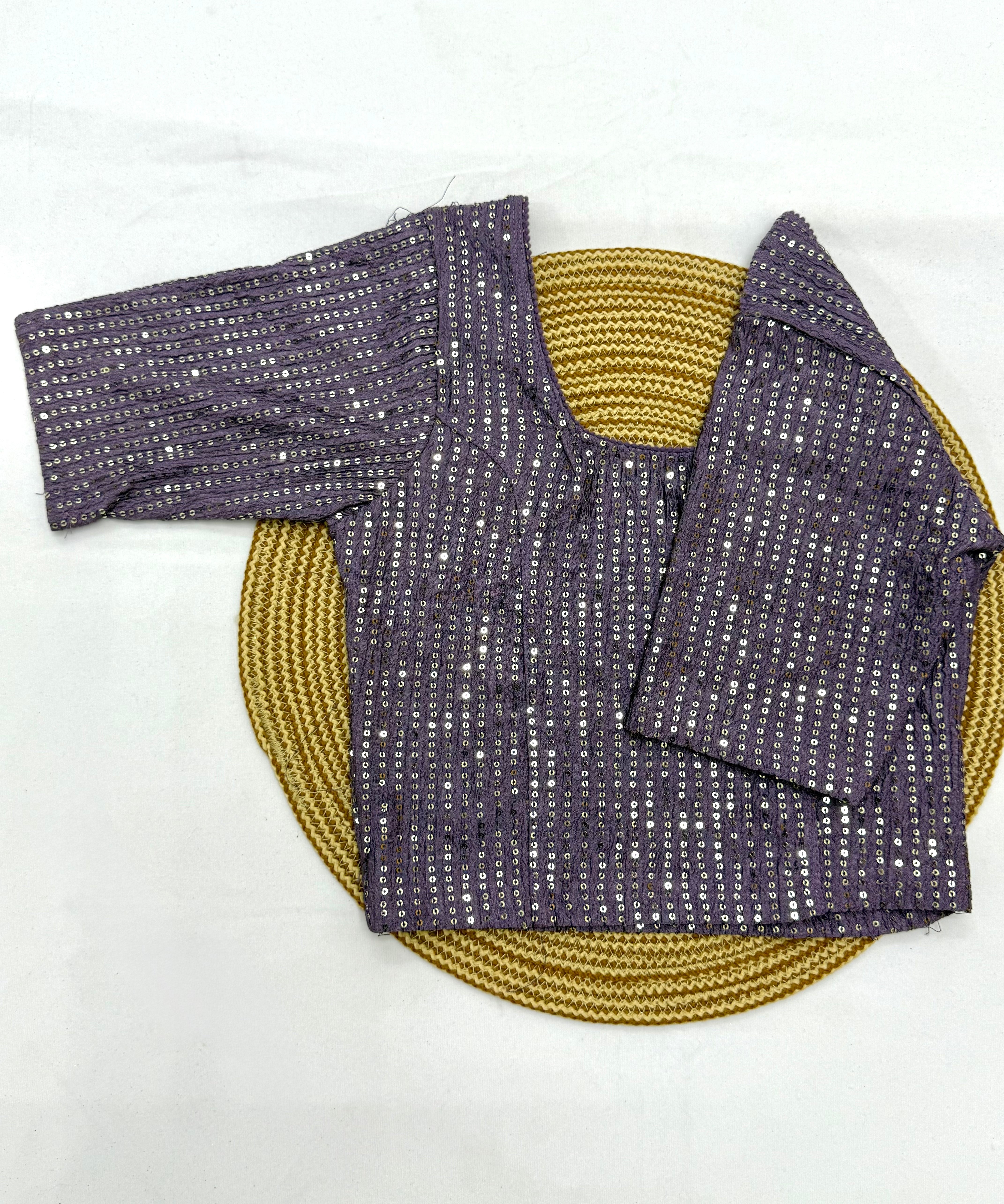 FANCY ELBOW SLEEVE STRETCHABLE BLOUSE