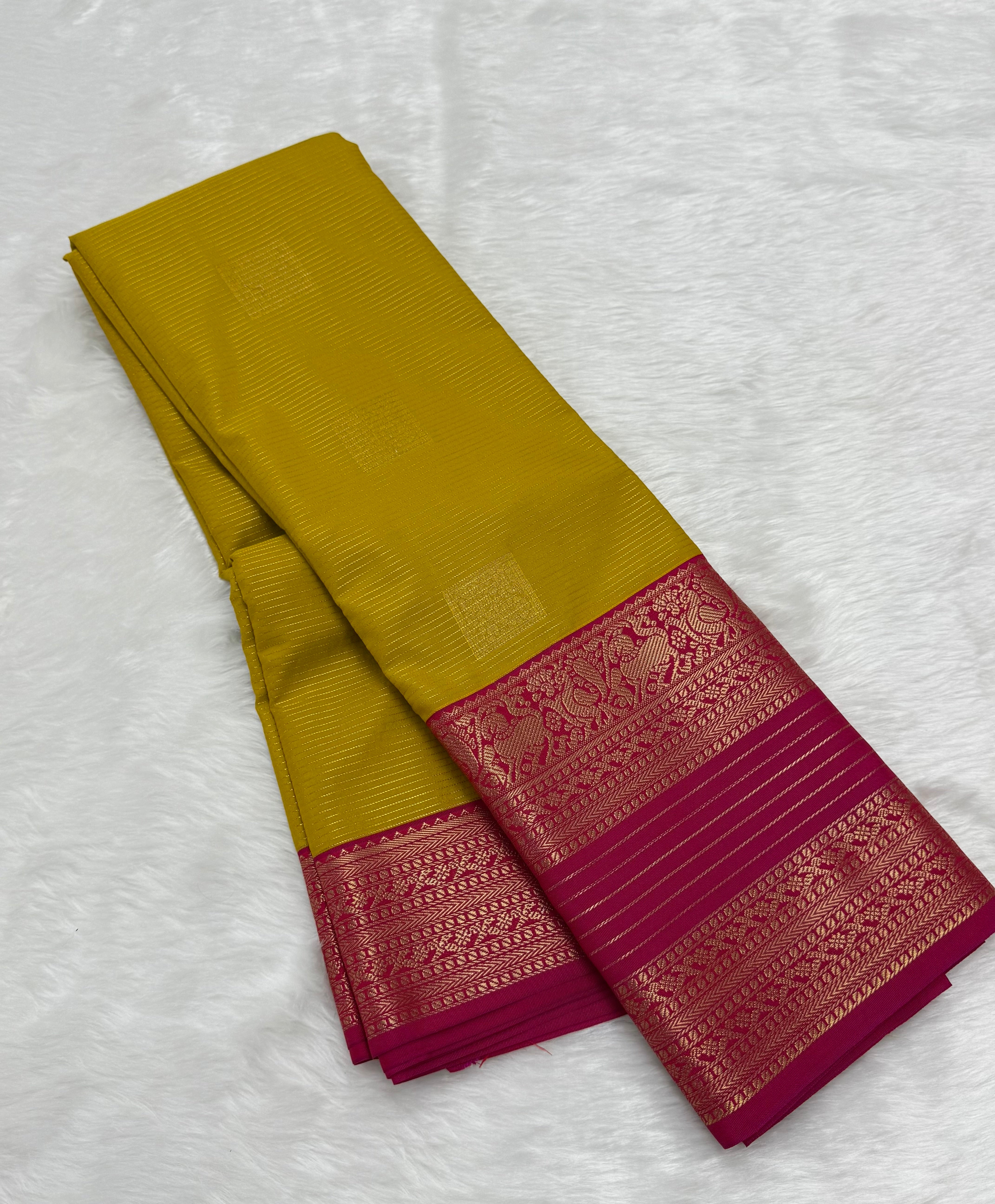PREMIUM SEMI KANCHI SILK SAREE - AMBER