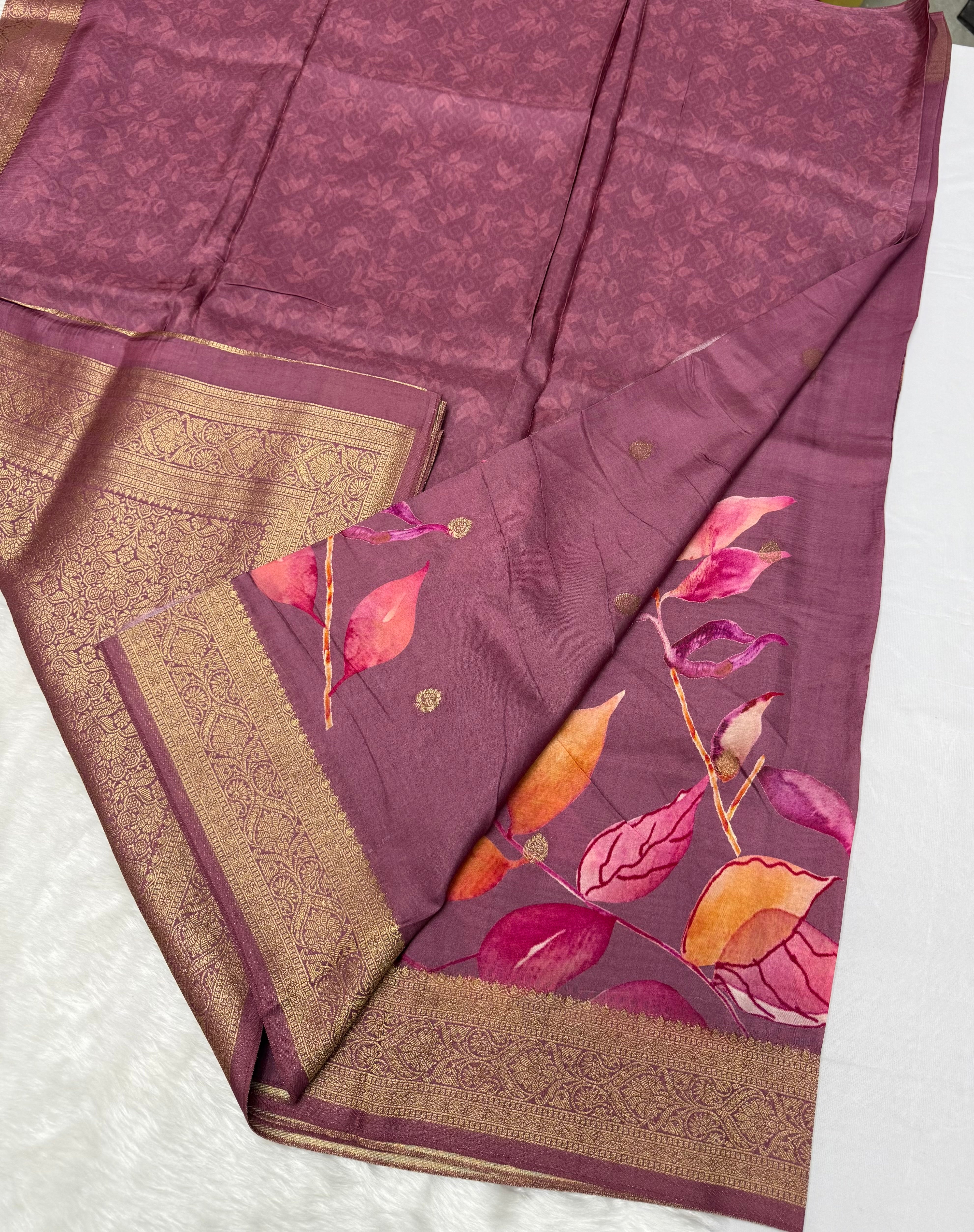 PREMIUM FLORAL PRINTED MASAKALI SAREE - MULTICOLOUR