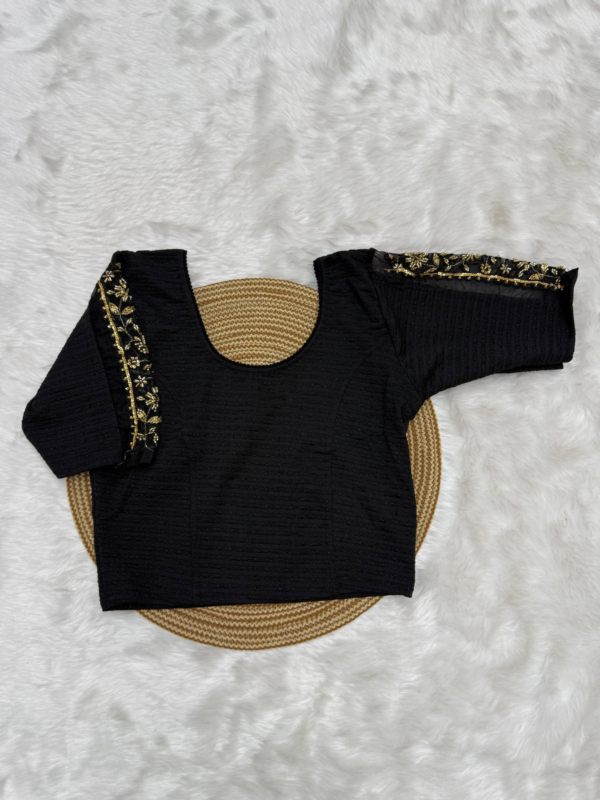 DESIGNER STRETCHABLE BLOUSE - BLACK