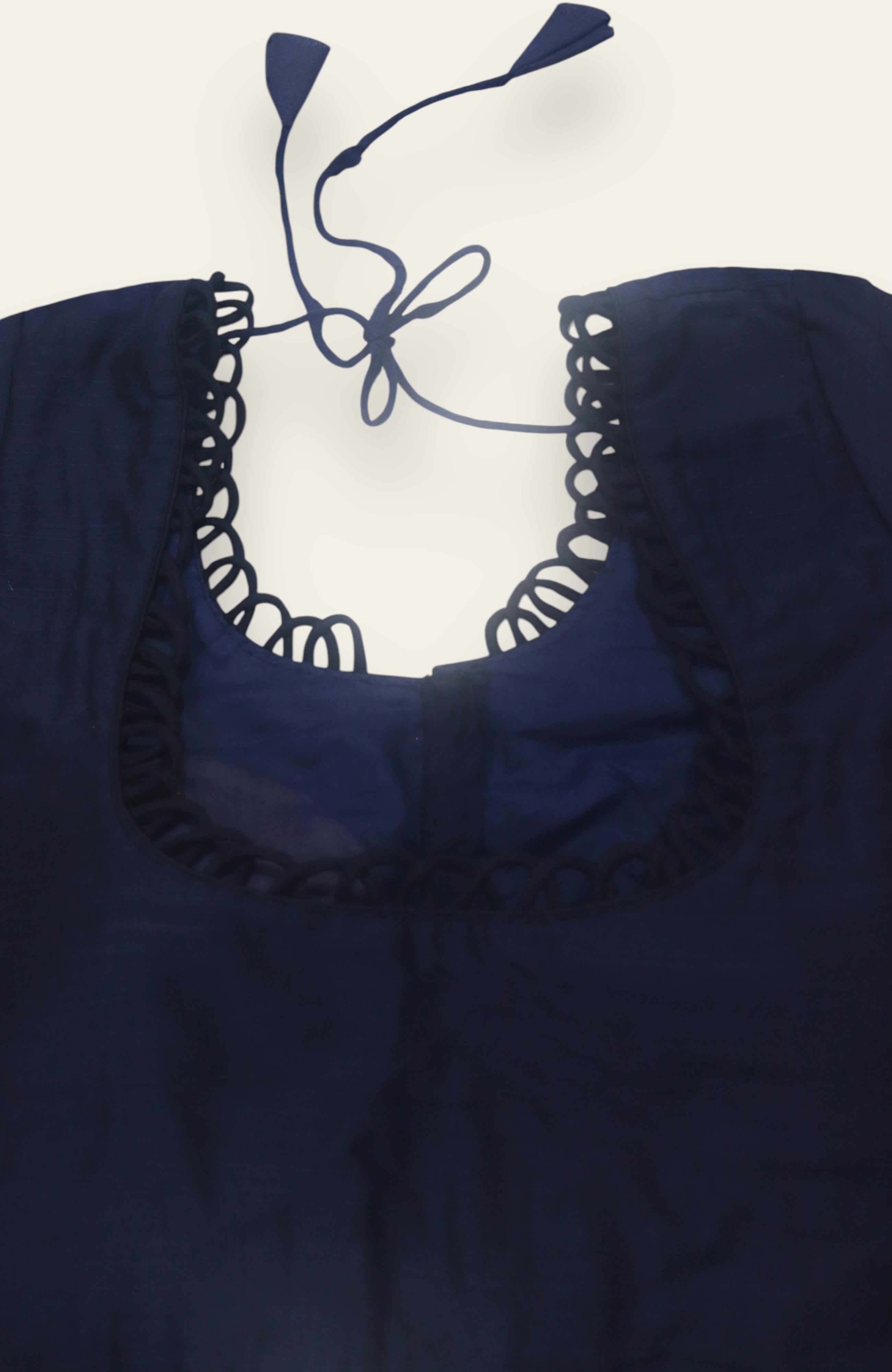 DESIGNER COTTON BLOUSE - NAVY BLUE