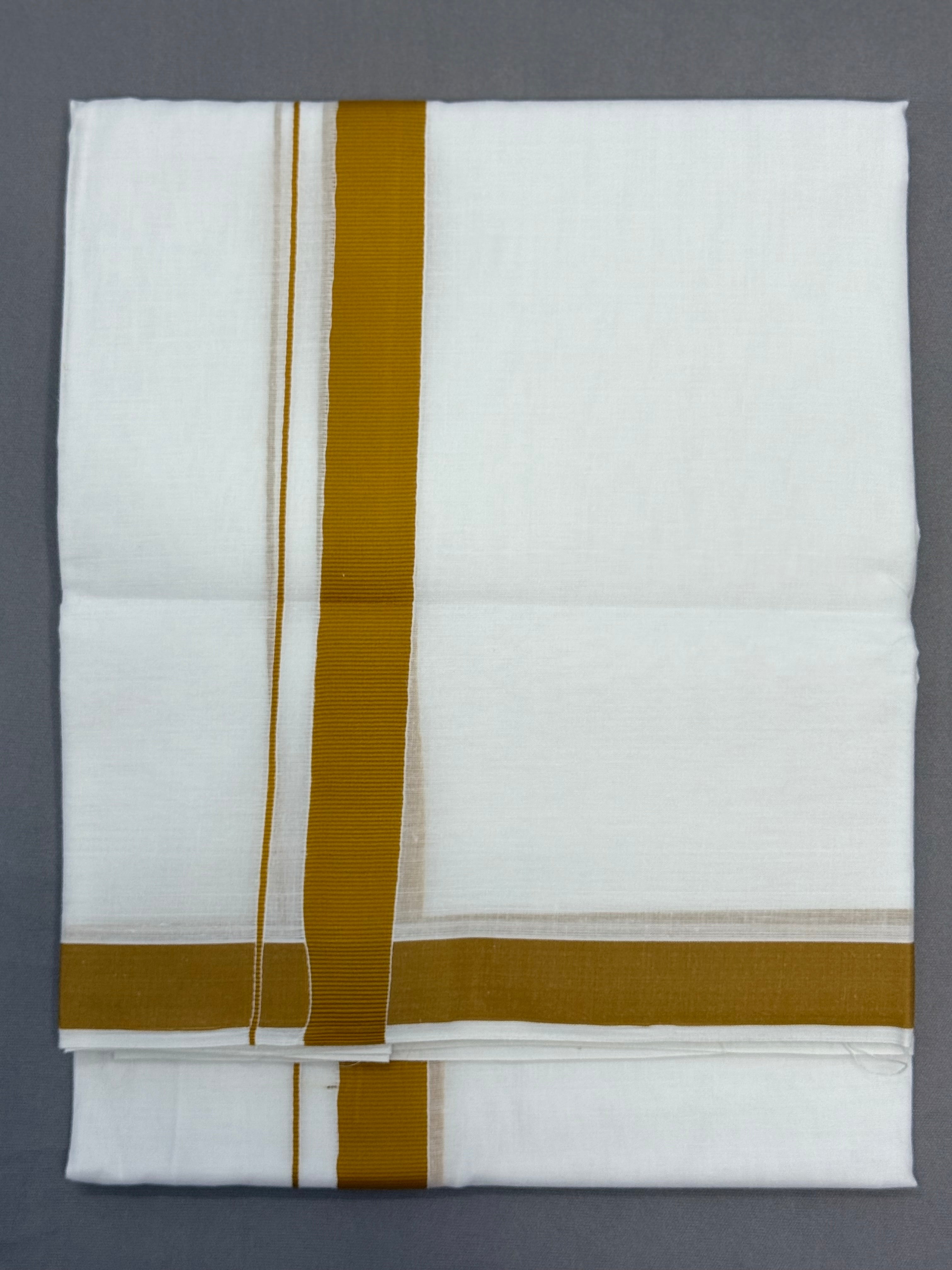 MEN'S DOUBLE DHOTI WHITE WITH FANCY BORDER