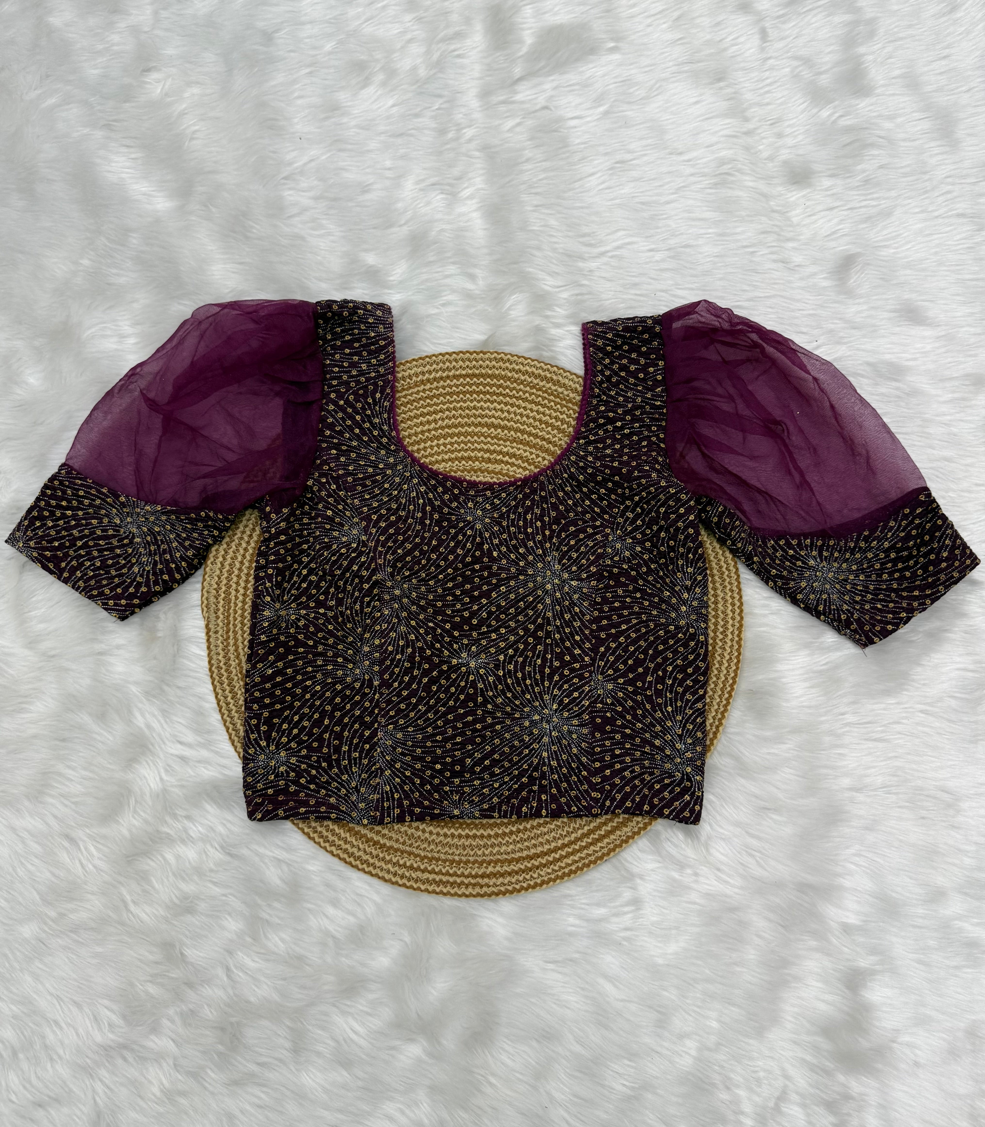 DESIGNER STRETCHABLE BLOUSE - BURGUNDY