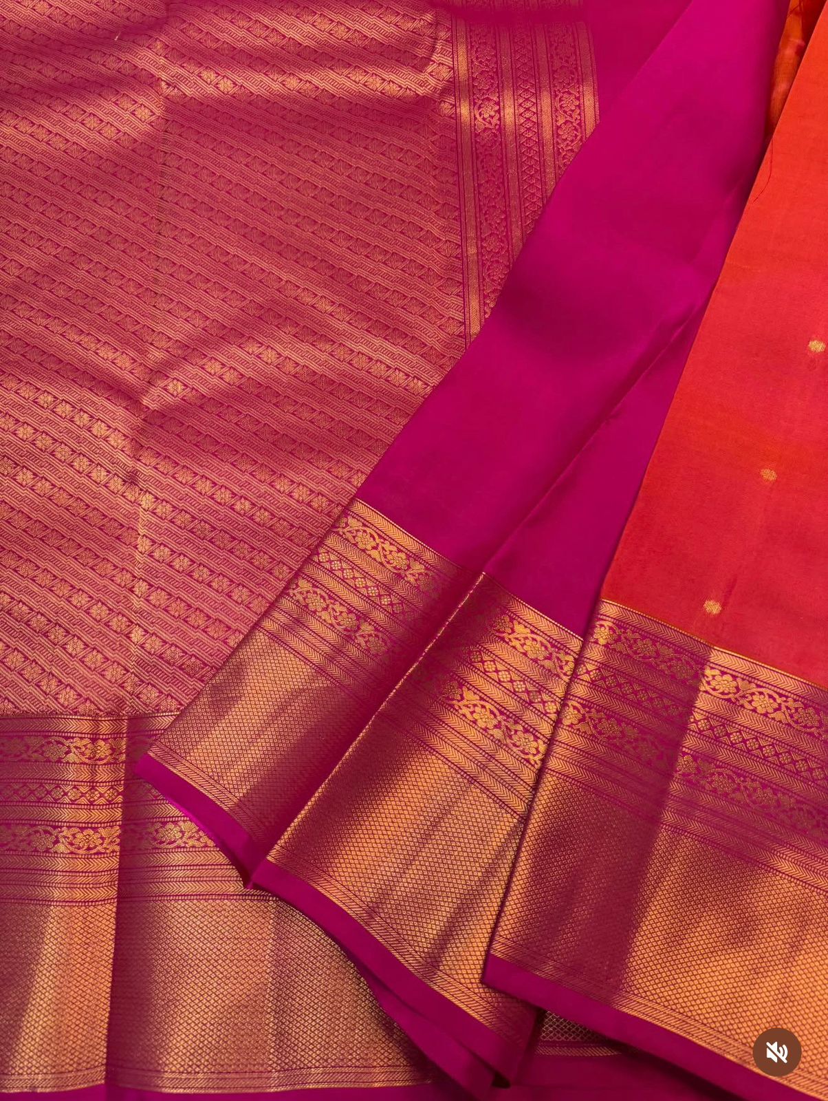 KANCHIPURAM PURE SILK SAREE | SILKMARK® CERTIFIED - ORANGE & PINK