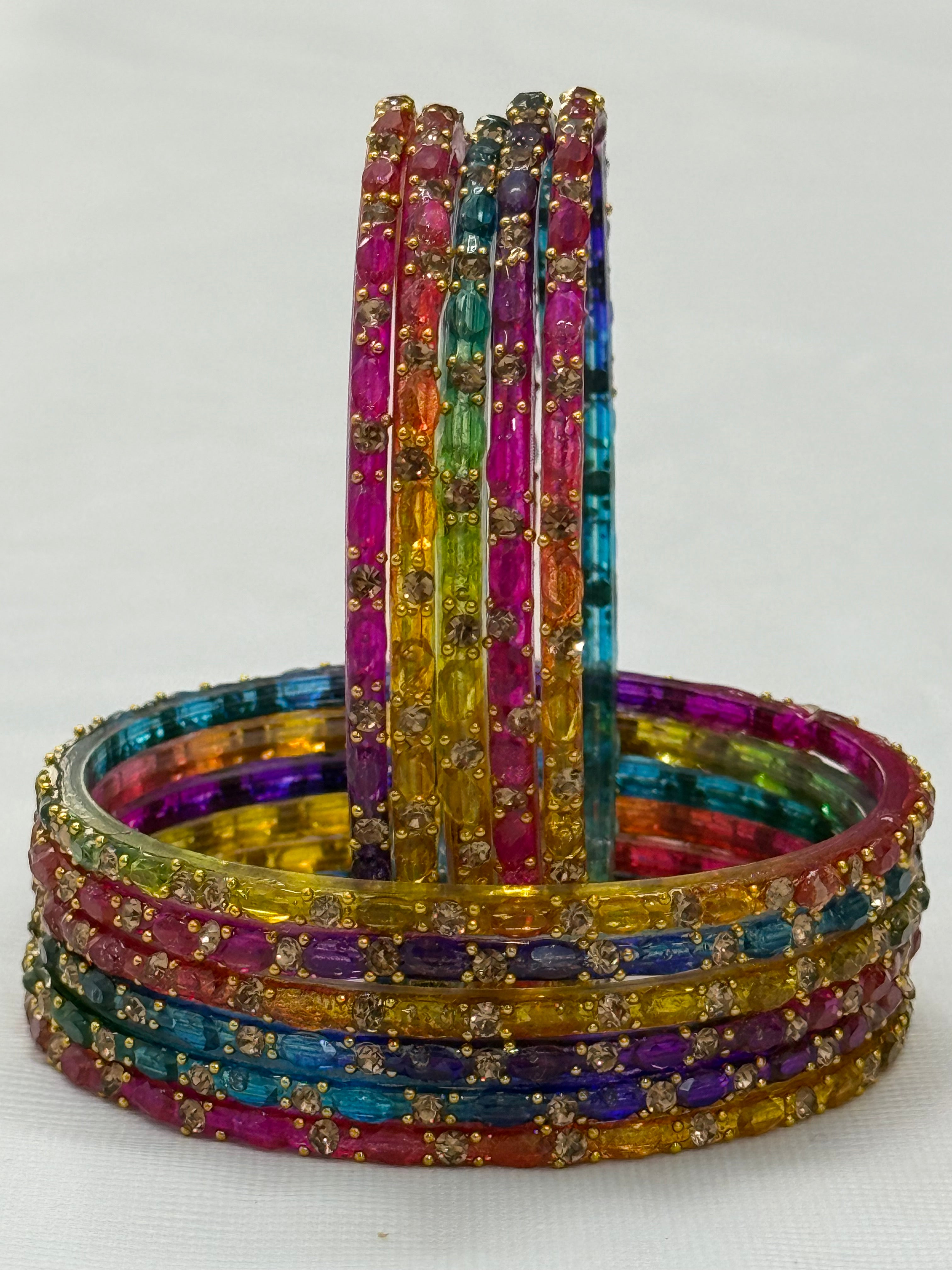 PREMIUM RAINDROP GLASS BANGLES PACK OF 12