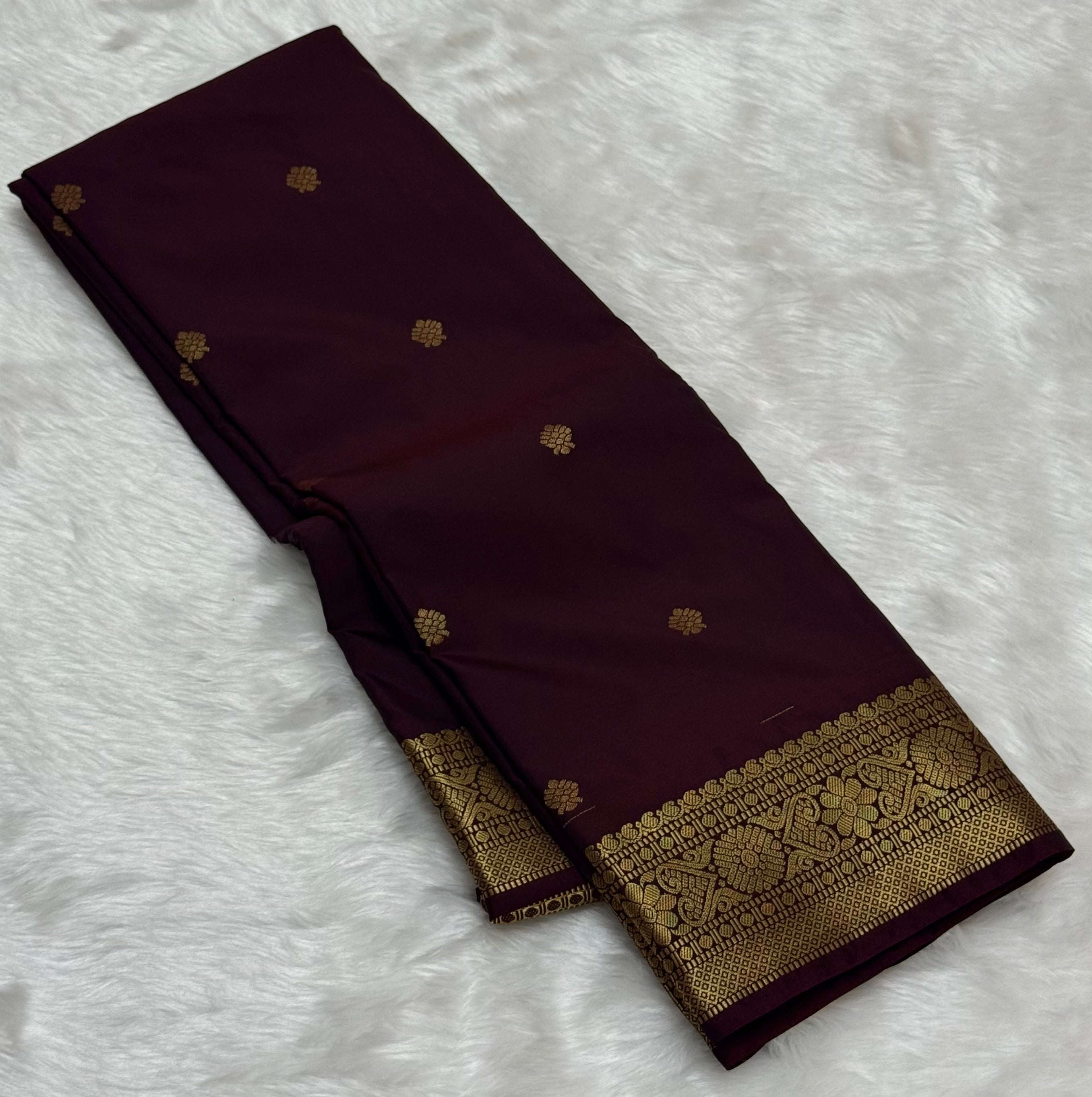 PREMIUM SEMI KANCHI SILK SAREE - BROWN