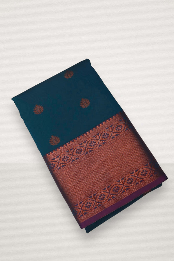 KARUNYA SPL SOFT SILK SAREE - PEACOCK GREEN