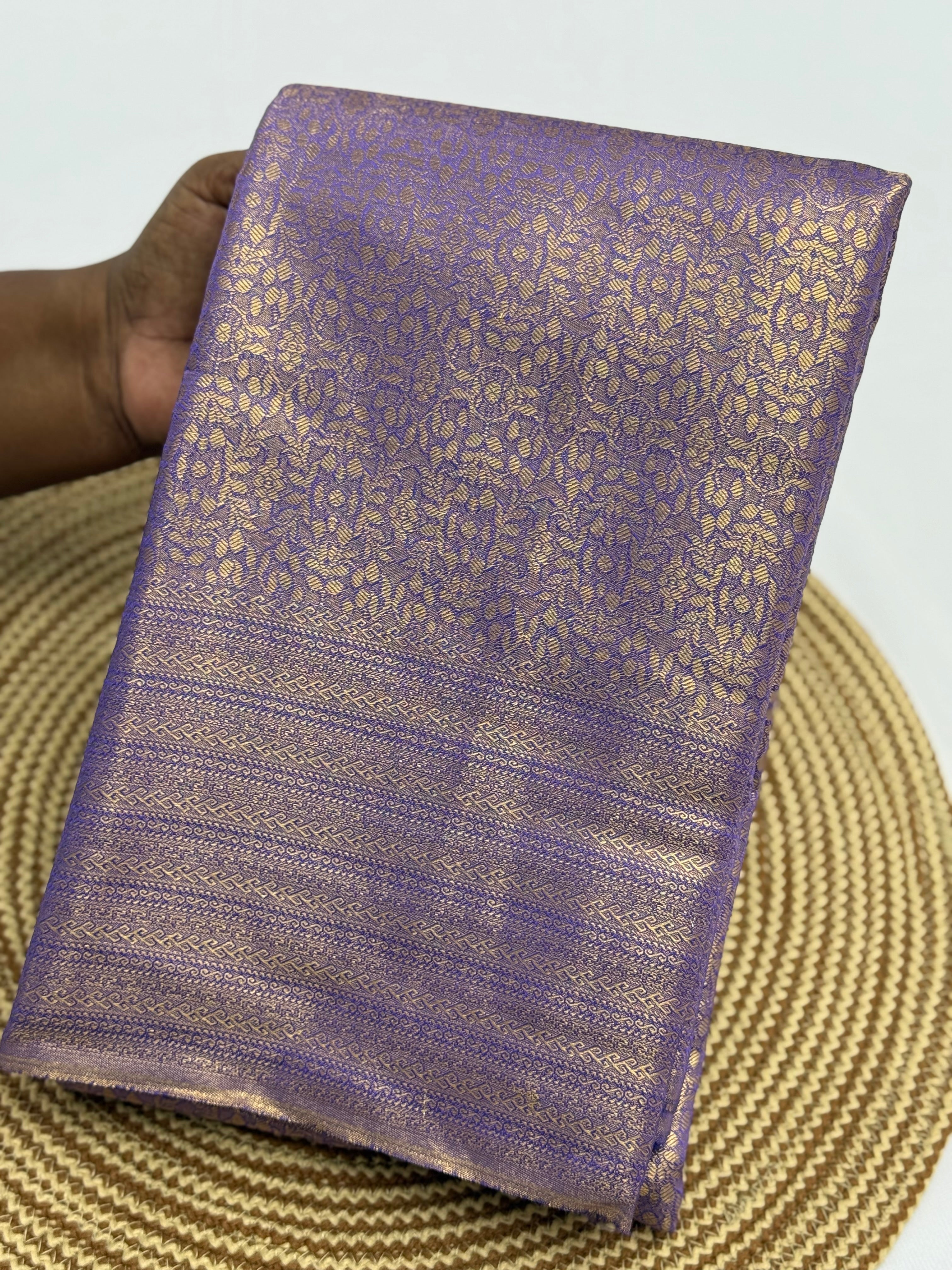 PREMIUM KANCHI TISUSE SILK SAREE - GOLDEN BLUE