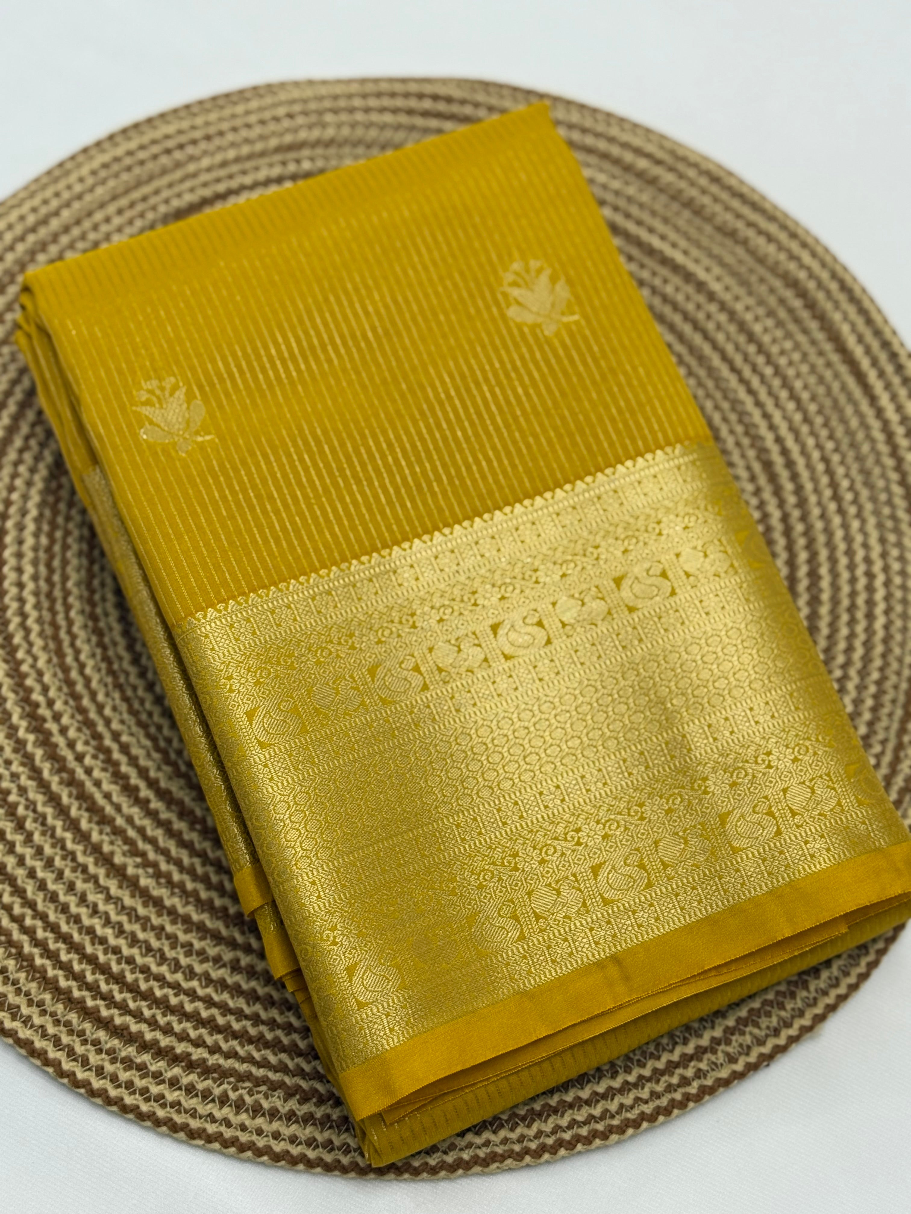 PREMIUM SEMI KANCHI SILK SAREE - GOLDEN ROD
