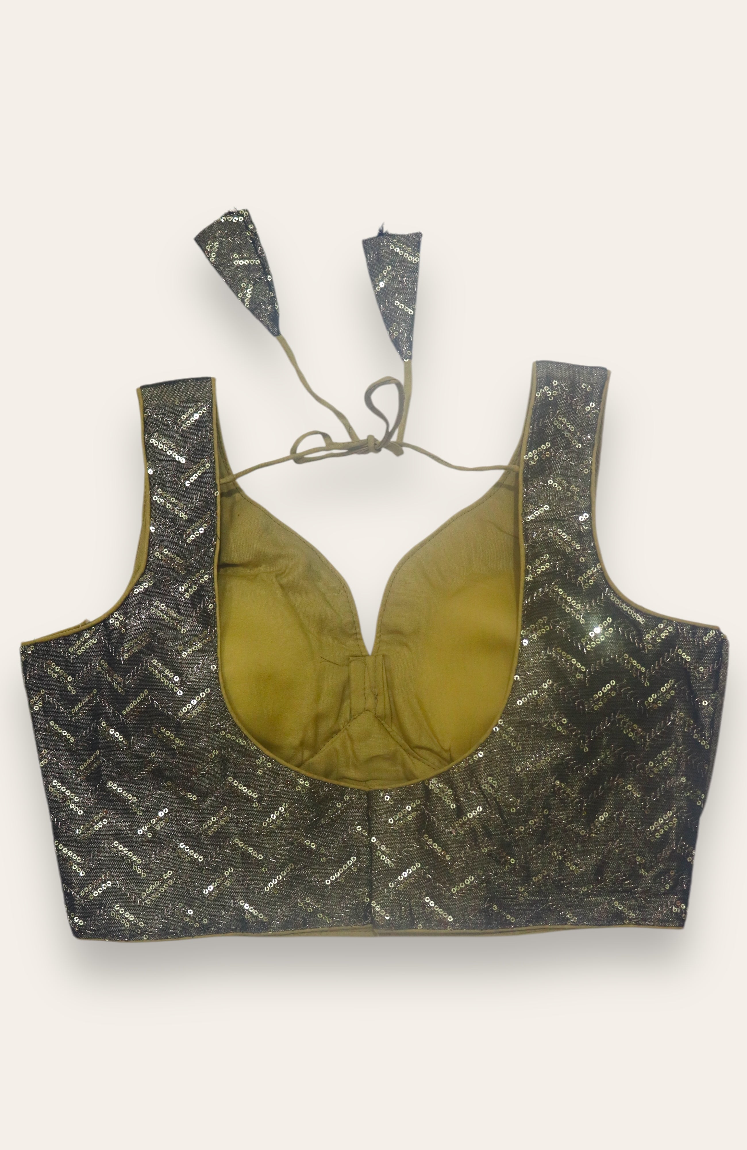 SLEEVELESS DESIGNER BLOUSE - GREY