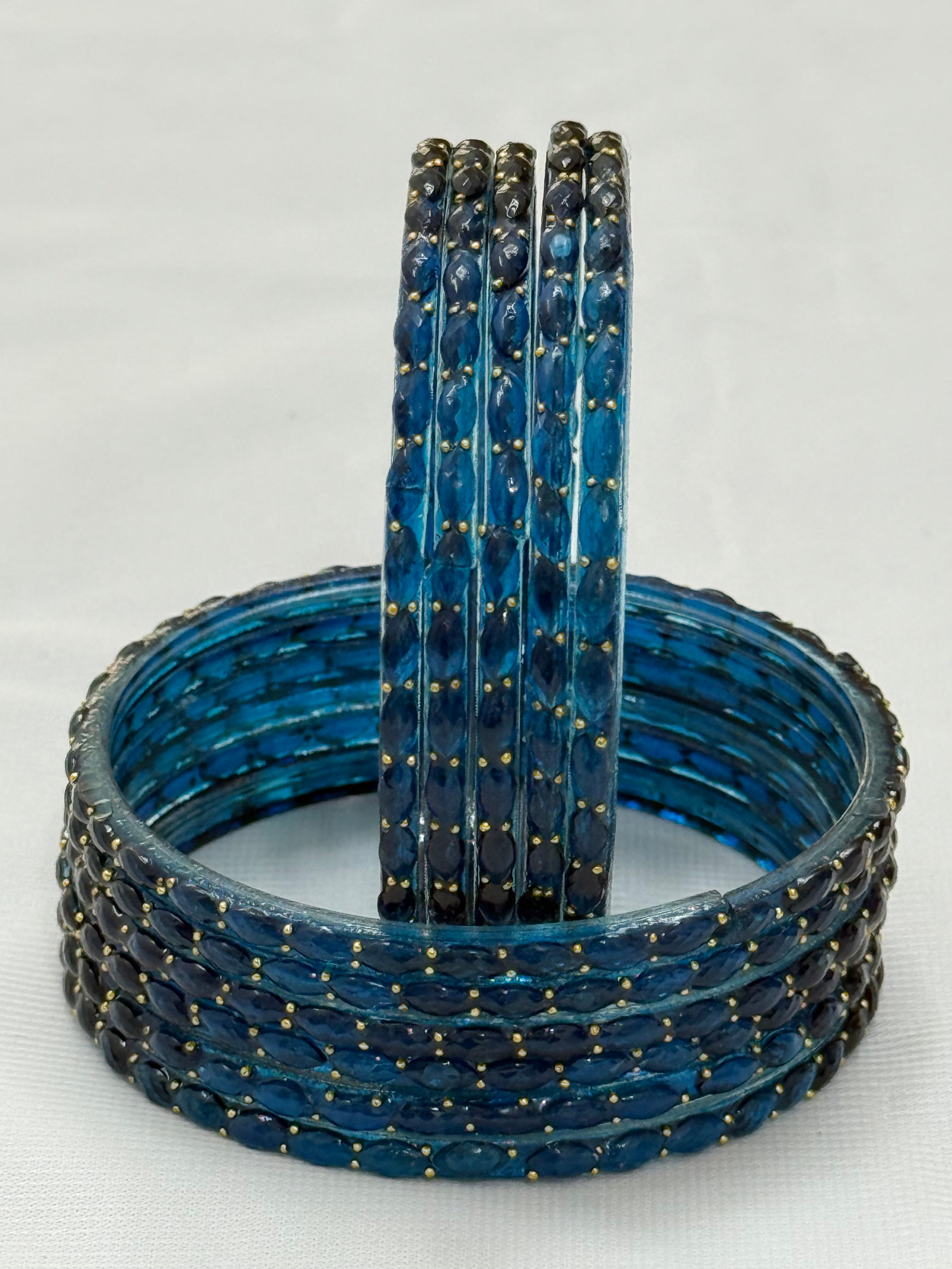 RAINDROP GLASS BANGLES PACK OF 12