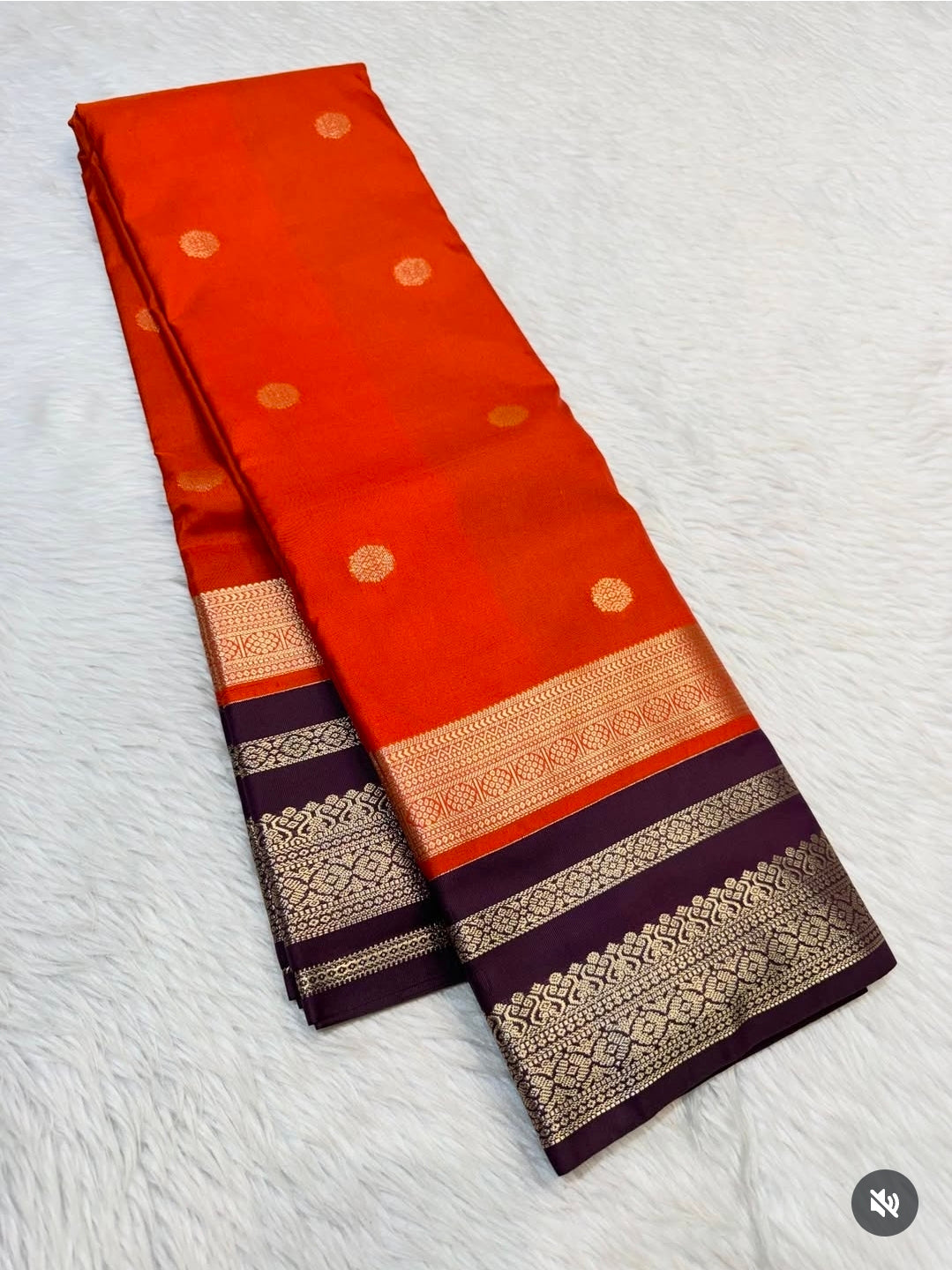 PREMIUM SEMI KANCHI SILK SAREE - ORANGE