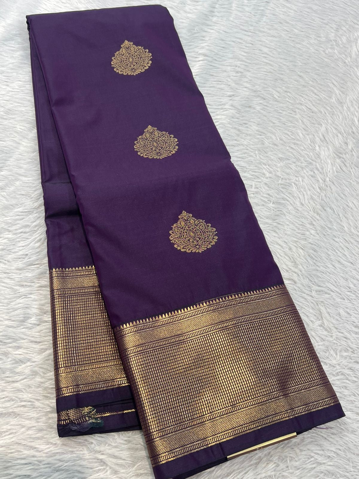 PREMIUM SEMI KANCHI SILK SAREE - PURPLE