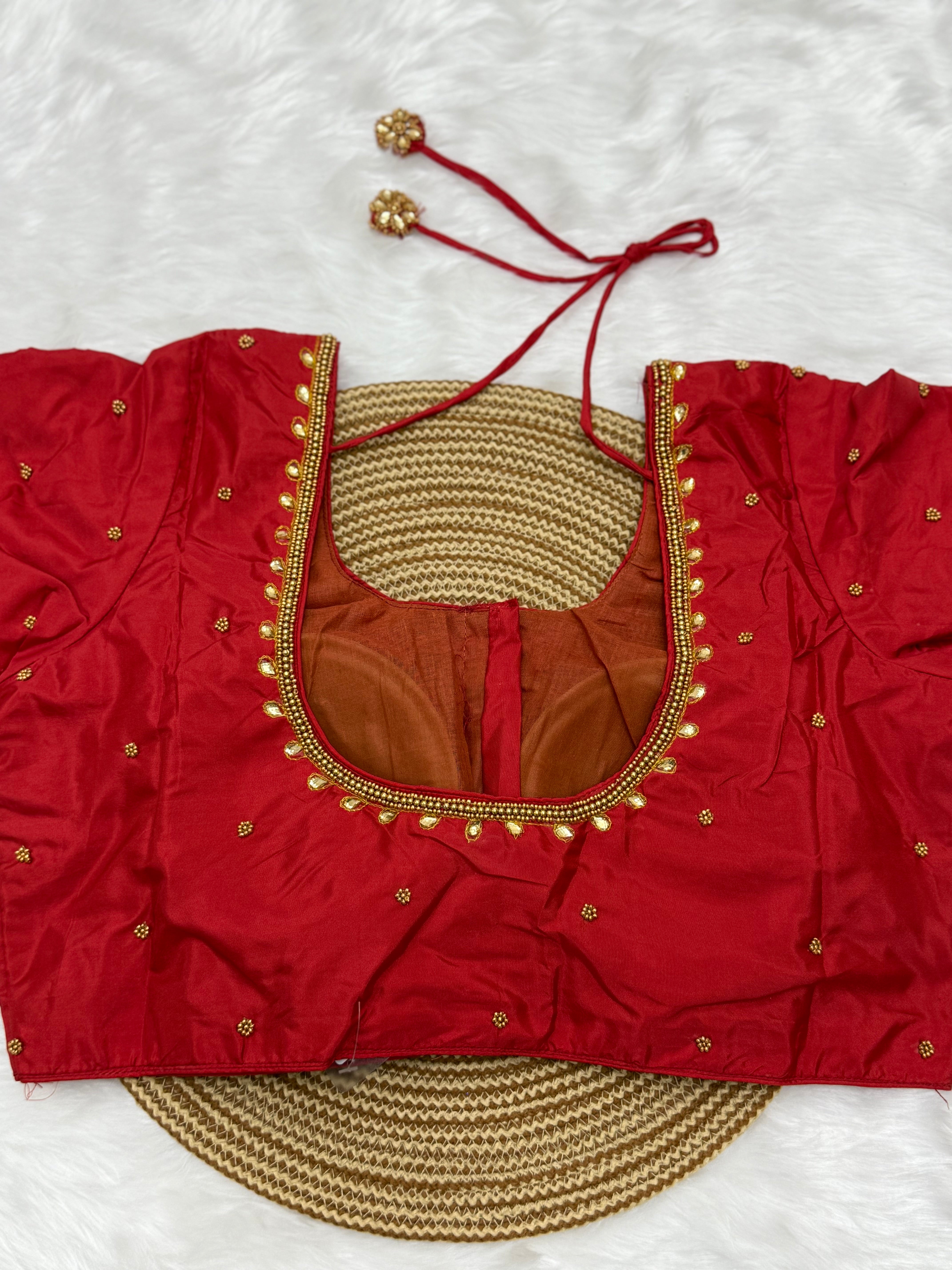 AARI WORK BRIDAL SAREE BLOUSE