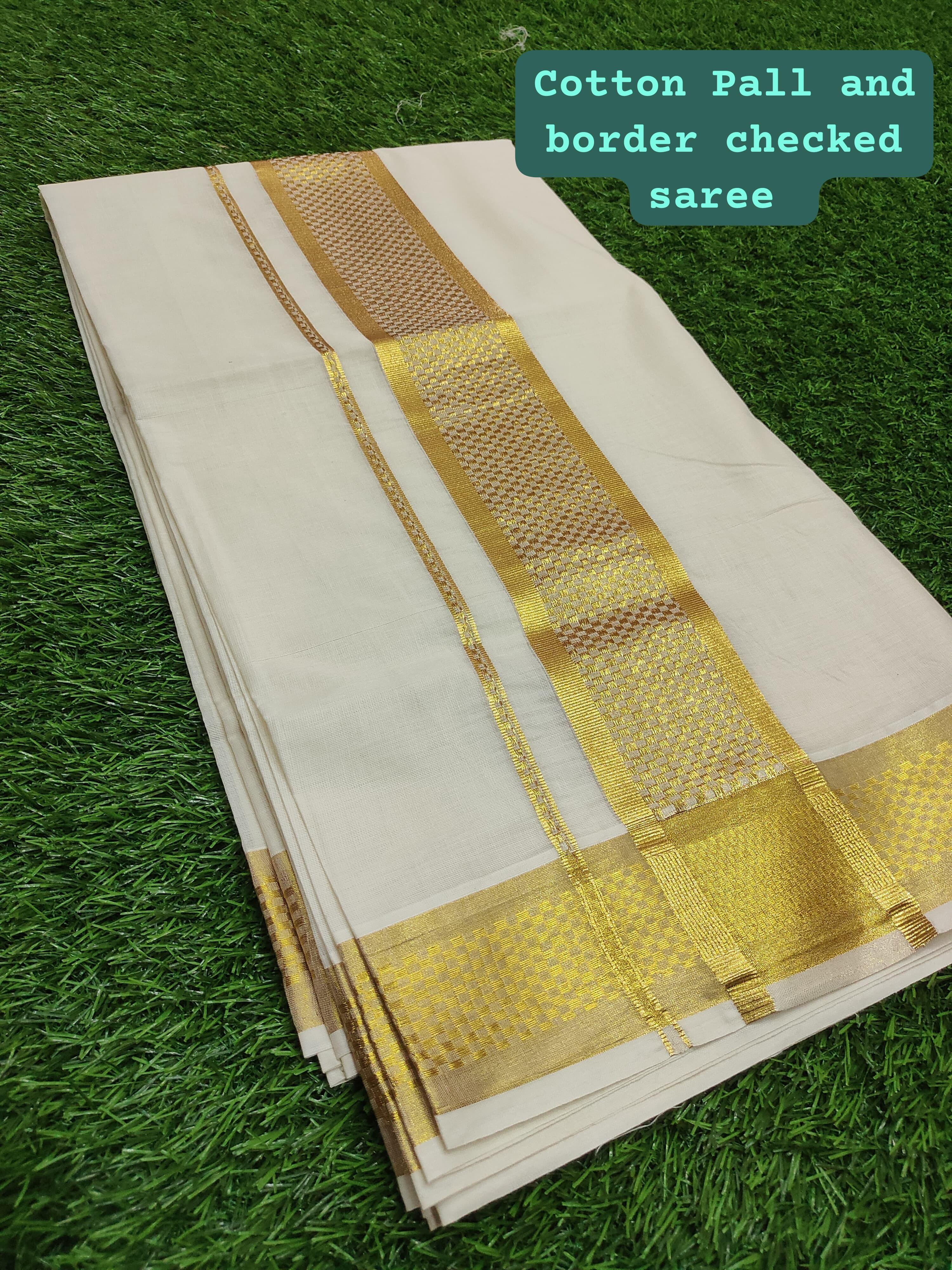 PREMIUM  KERALA KASAVU COTTON SAREE - GOLD