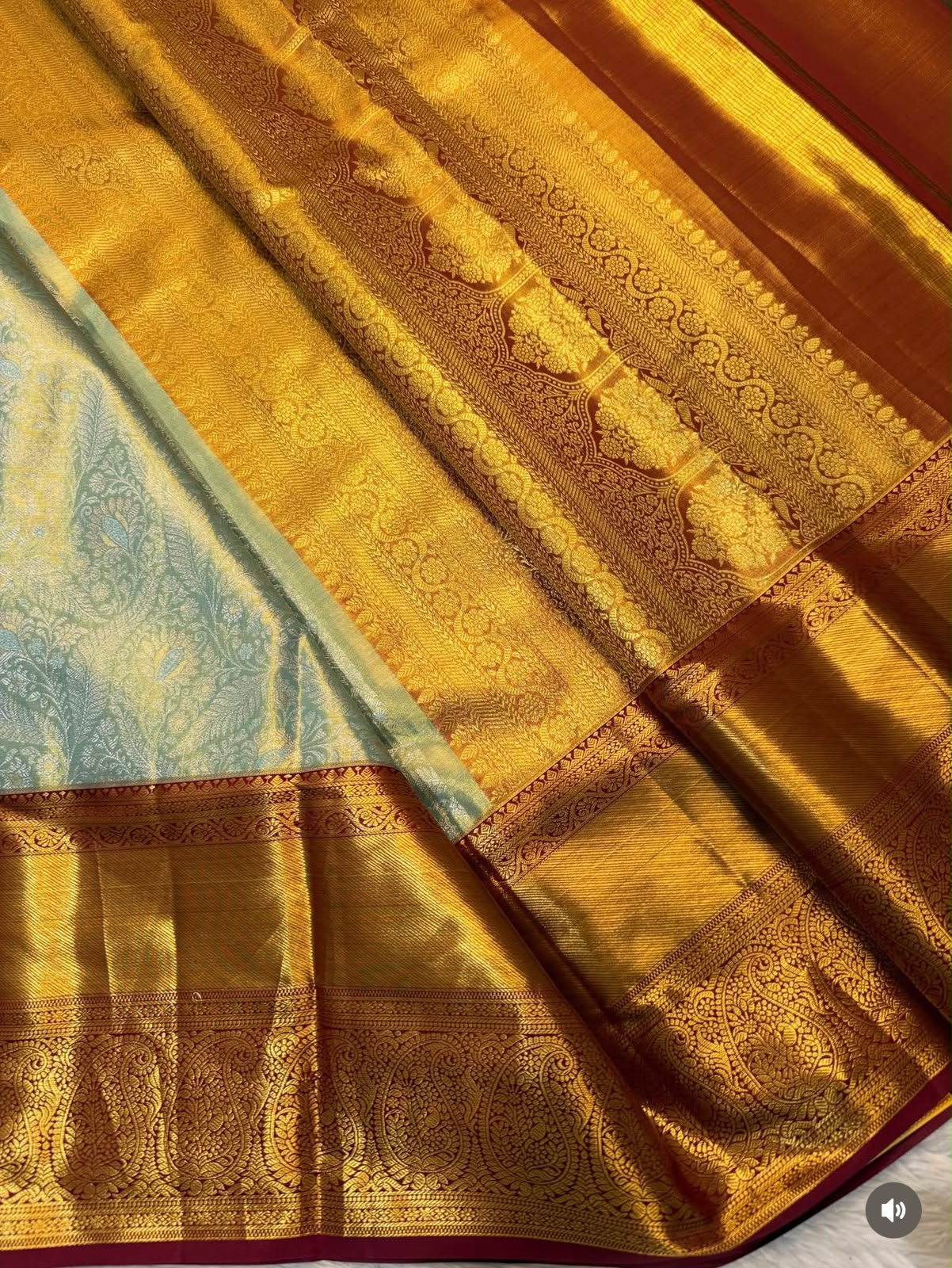 KANCHIPURAM PURE SILK SAREE | SILKMARK® CERTIFIED - SAGE GREEN (DUAL SHADE)