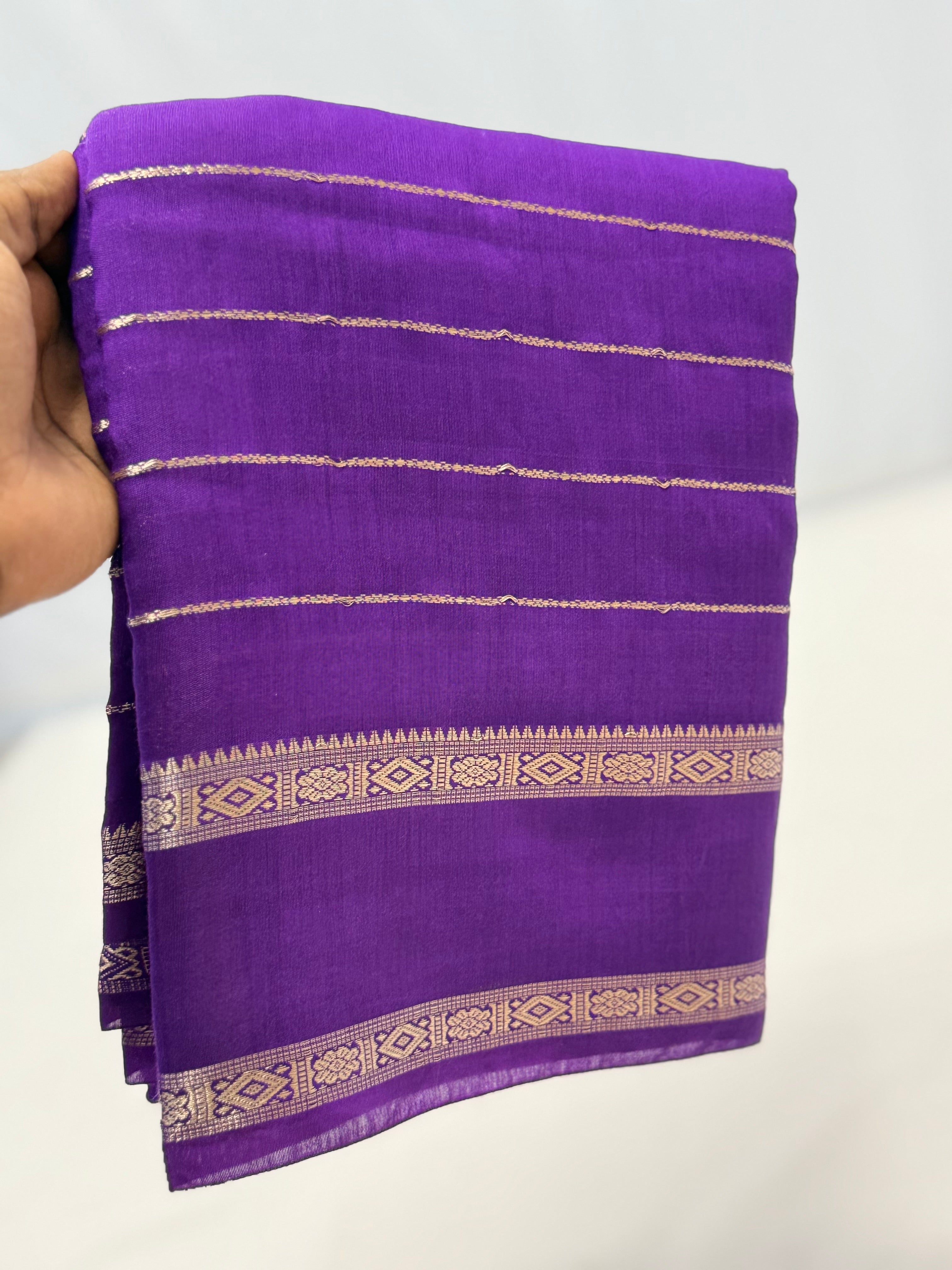 ASSAM COTTON SILK SAREE - VIOLET