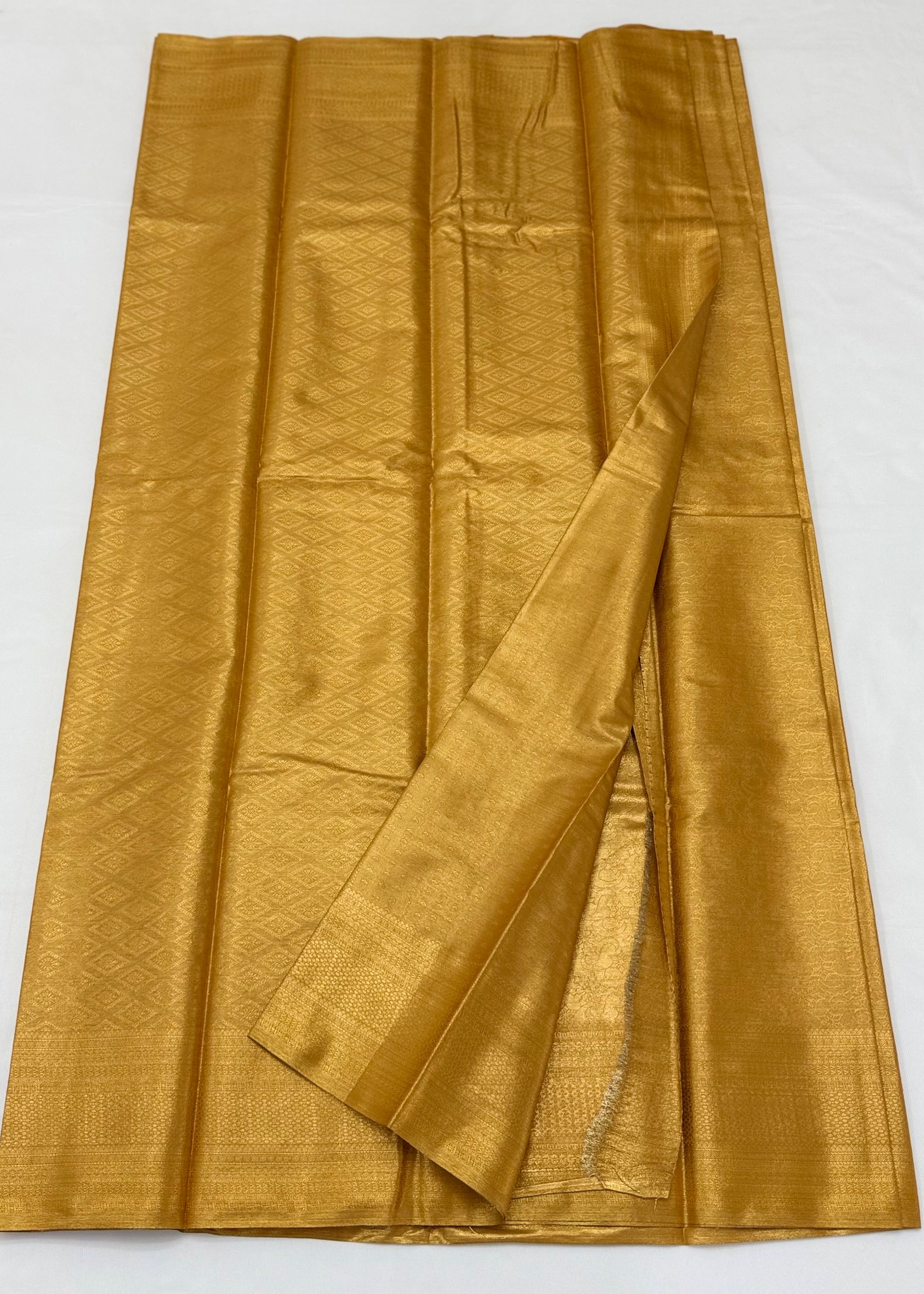 PREMIUM KANCHI TISUSE SILK SAREE - YELLOW GOLD