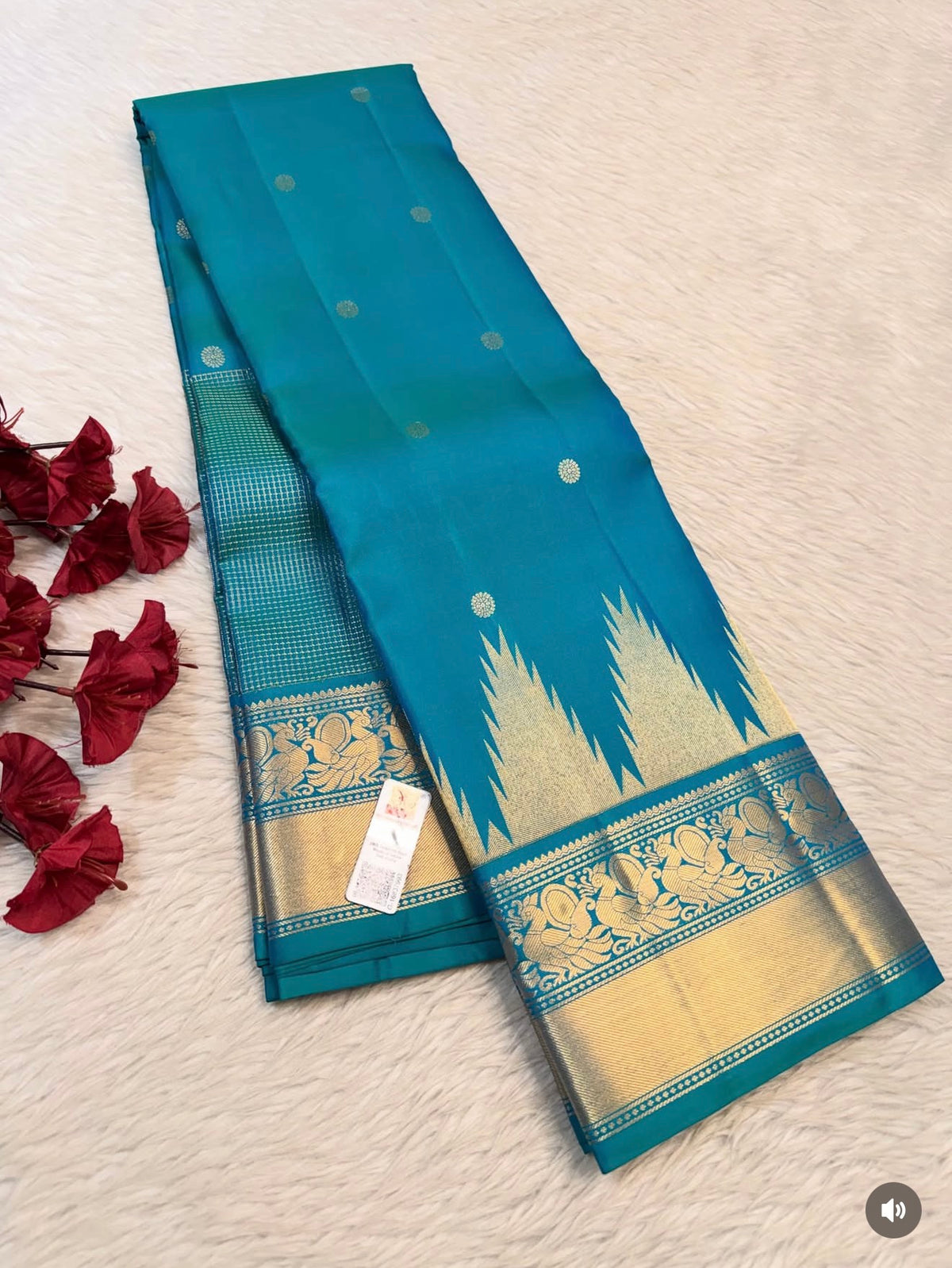 KANCHIPURAM PURE SILK SAREE | SILKMARK® CERTIFIED - TEAL