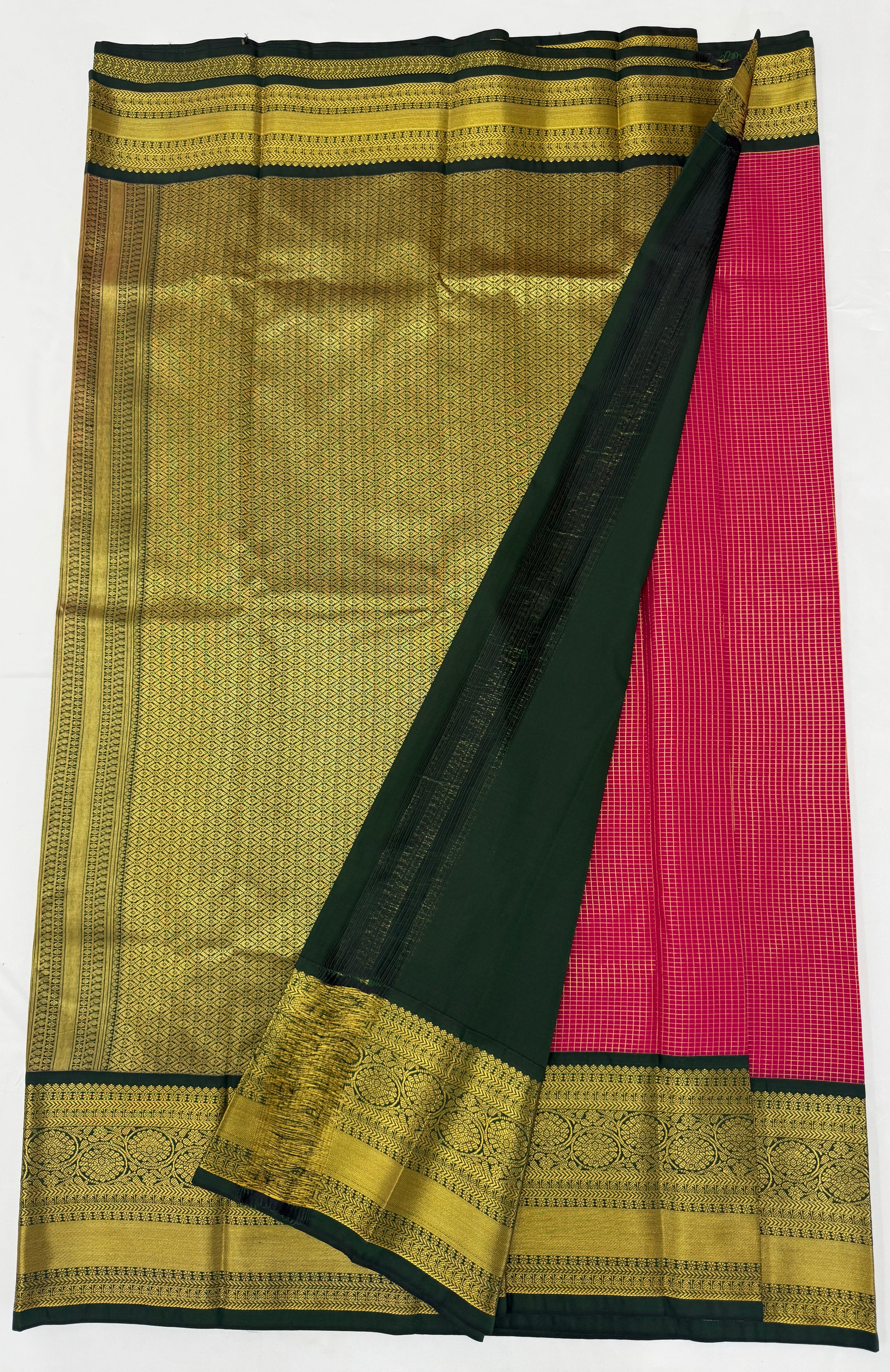 PREMIUM SEMI KANCHI SILK SAREE - MAGENTA