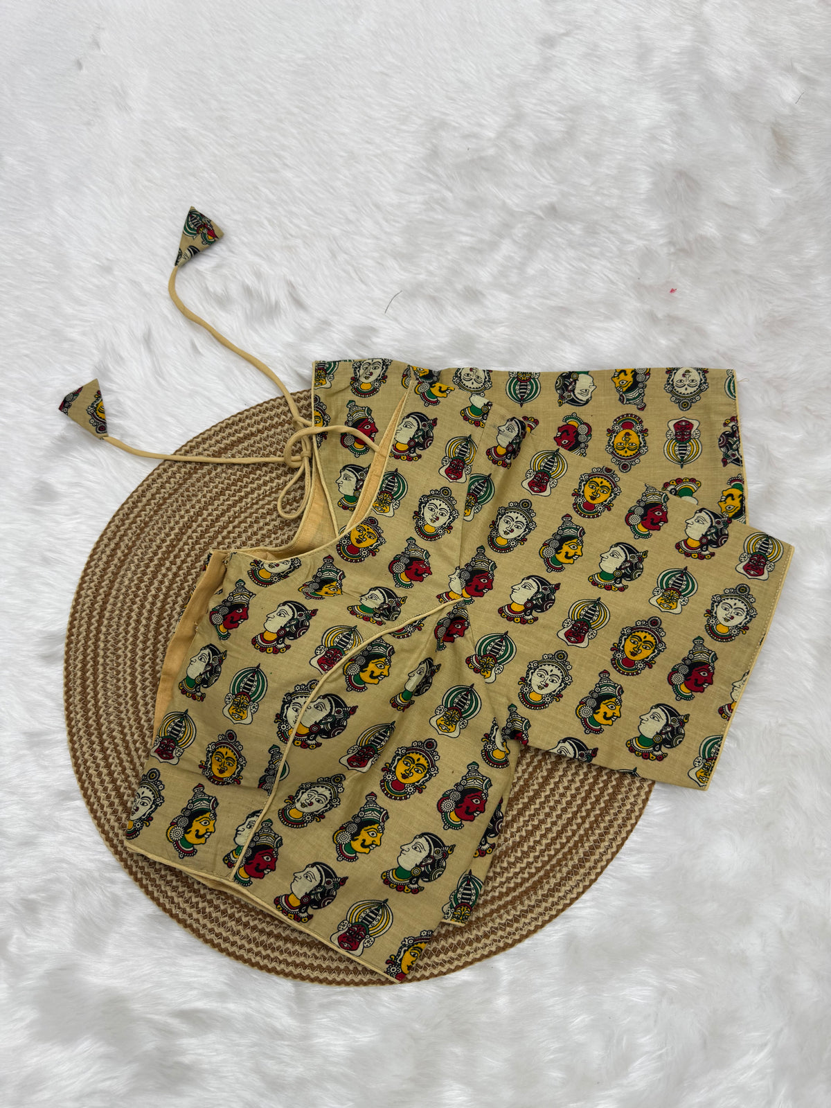 KALAMKARI PRINTED READYMADE BLOUSE - SANDAL