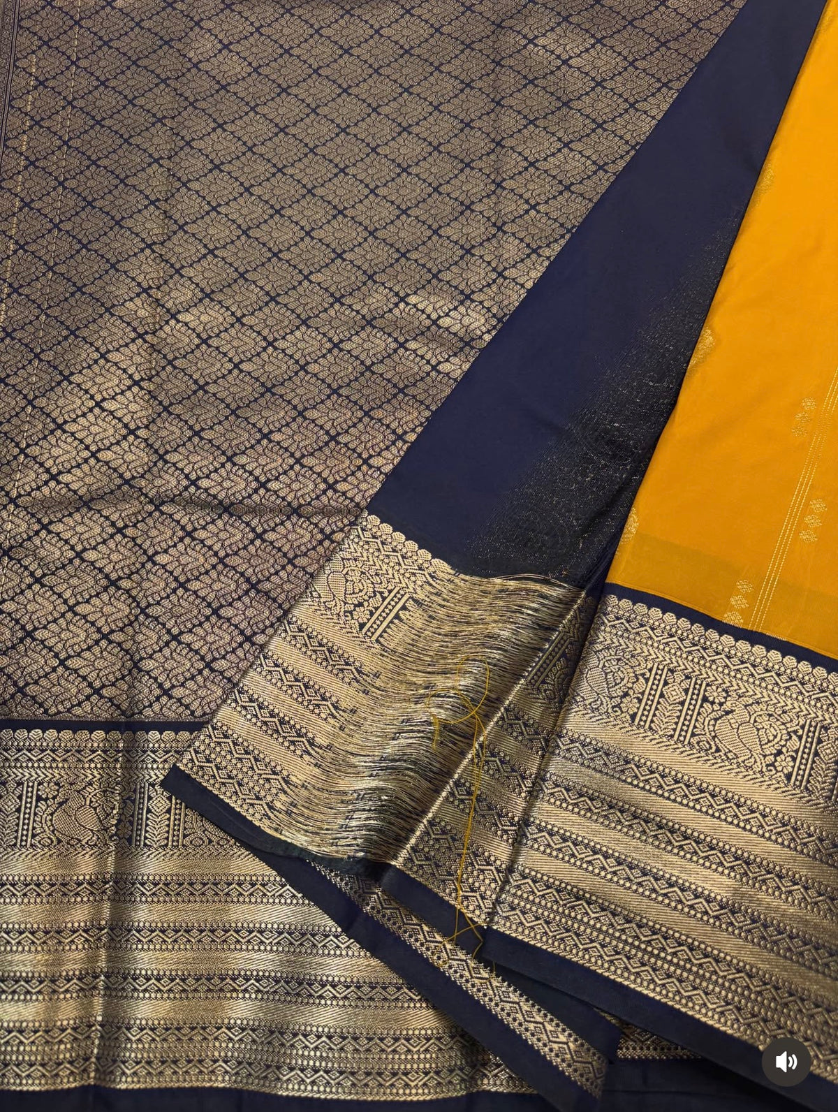 PREMIUM SEMI KANCHI SILK SAREE - MANGO YELLOW