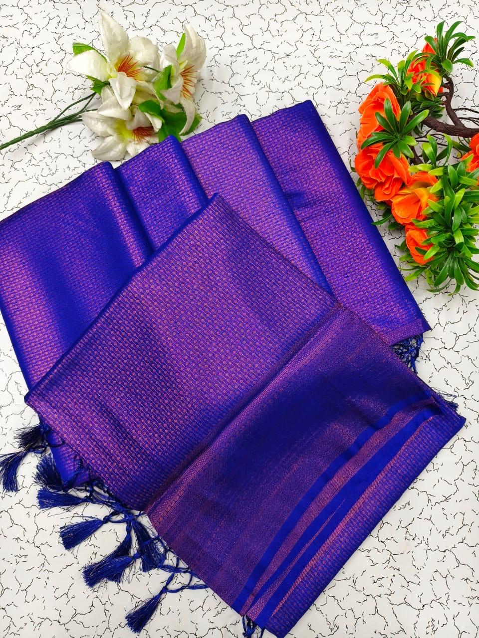 PREMIUM KUBERA PATTU SILK SAREE - ROYAL BLUIE