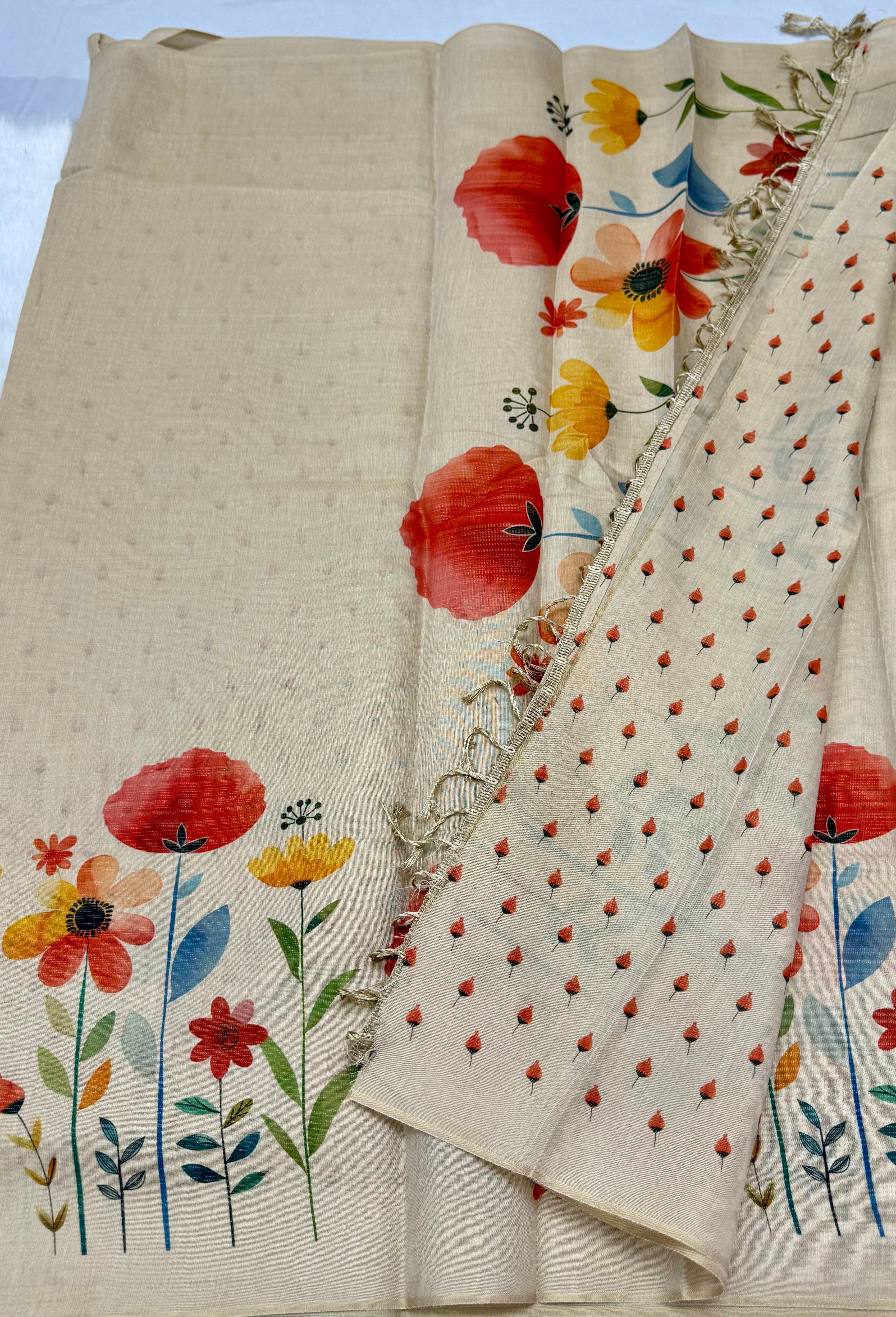 PREMIUM FANCY TISSUE SILK SAREE - MULTI