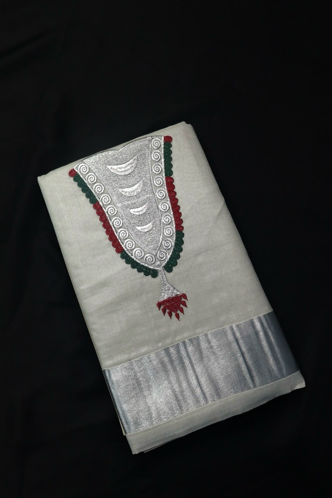 NETTIPATTAM DESIGN SILVER TISSUE  SAREE