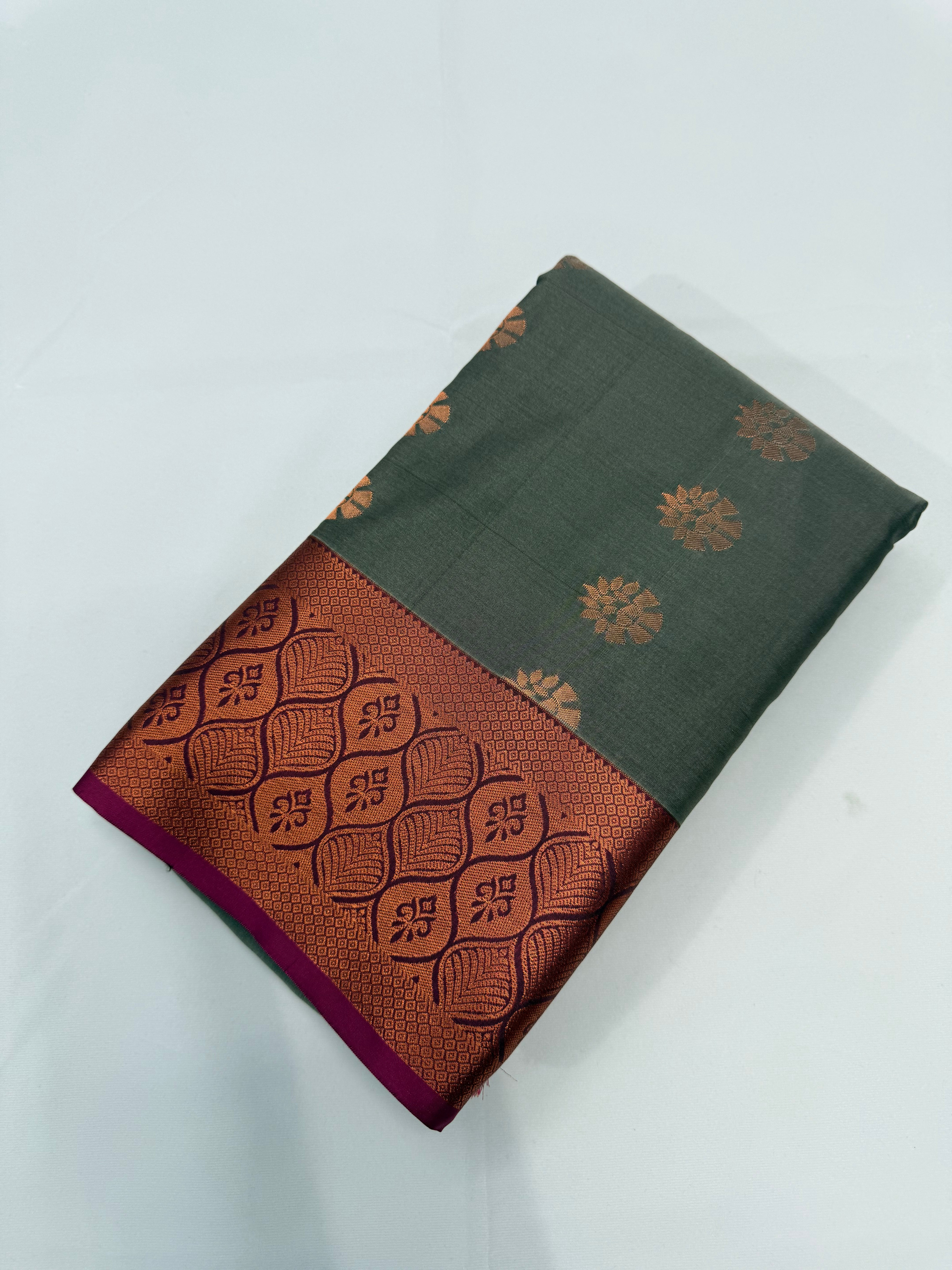 KARUNYA'S SPECIAL SOFT SILK SAREE - DUST GREY
