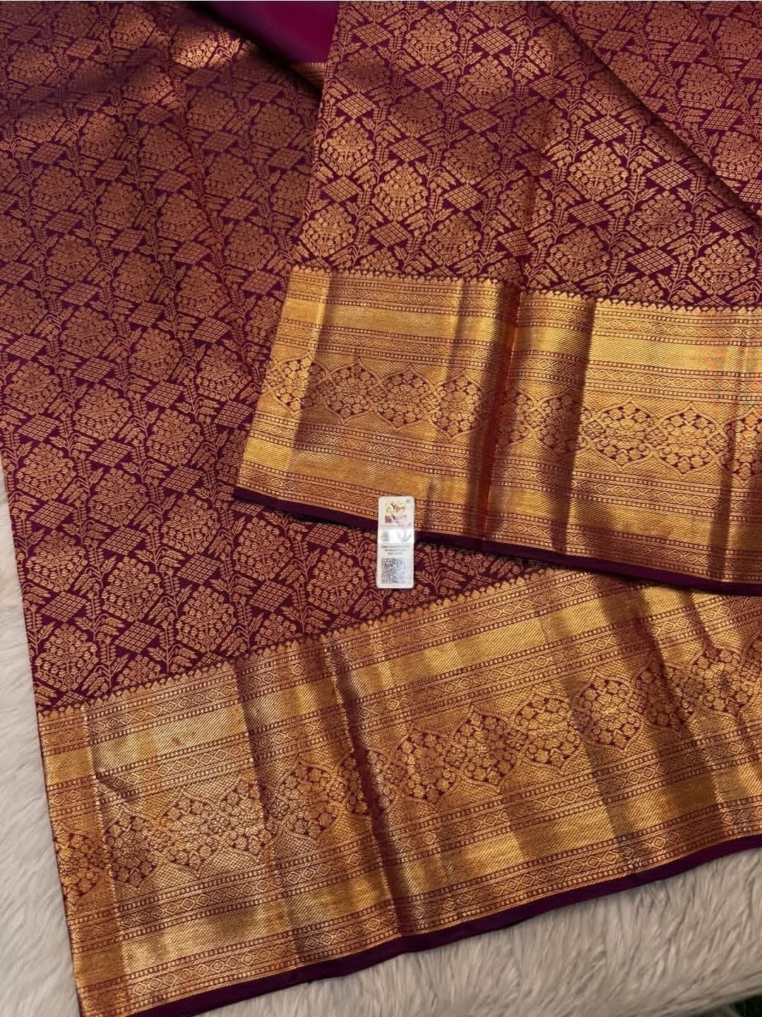 KANCHIPURAM PURE SILK SAREE | SILKMARK® CERTIFIED - DEEP WINE