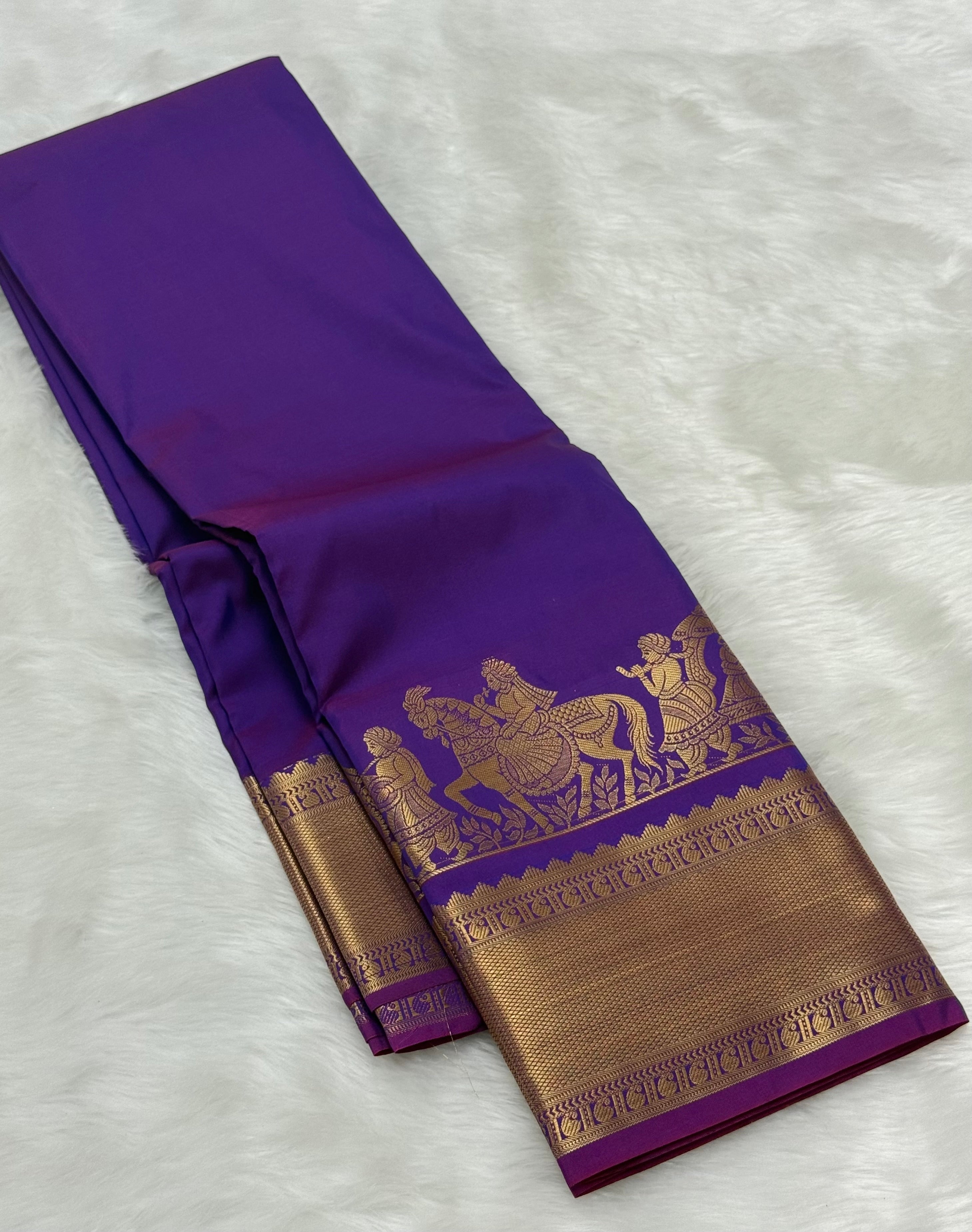 TRENDING PALLAKU DESIGN SOFT SILK SAREE - PURPLE