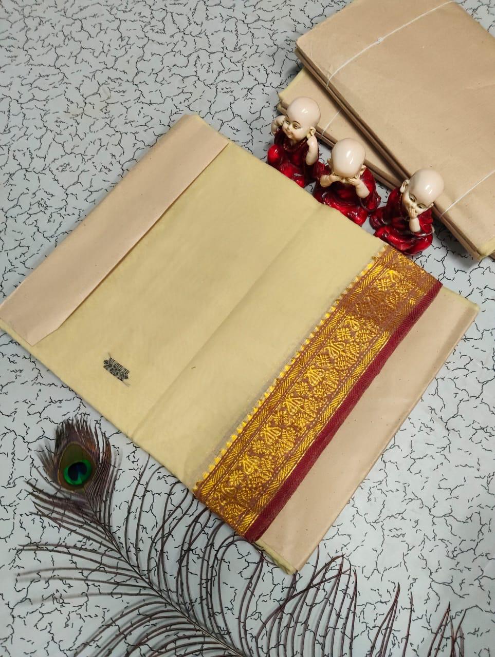 CHETTINADU COTTON SAREES - CREAM
